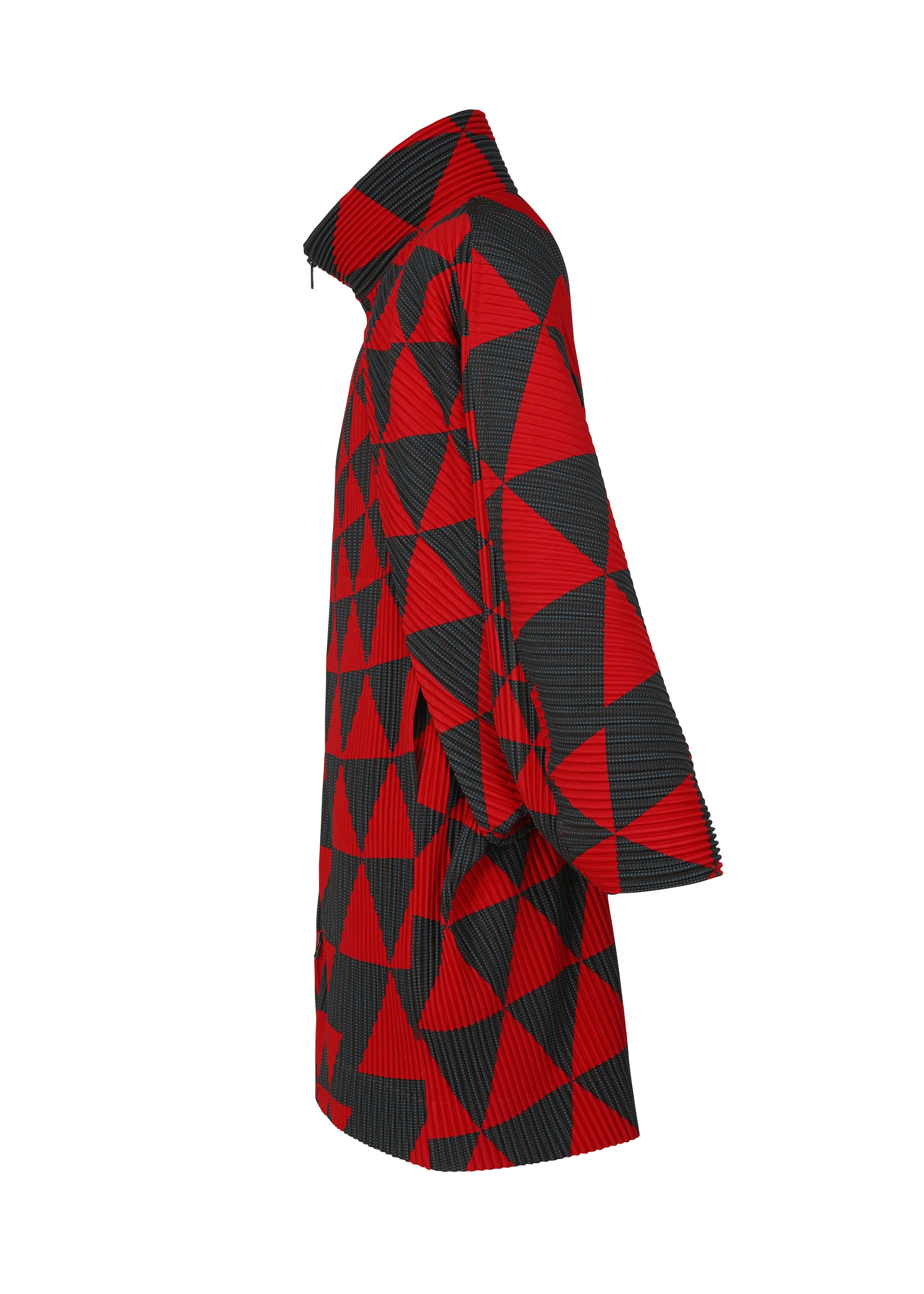 TRIANGULAR GRID Coat Grey