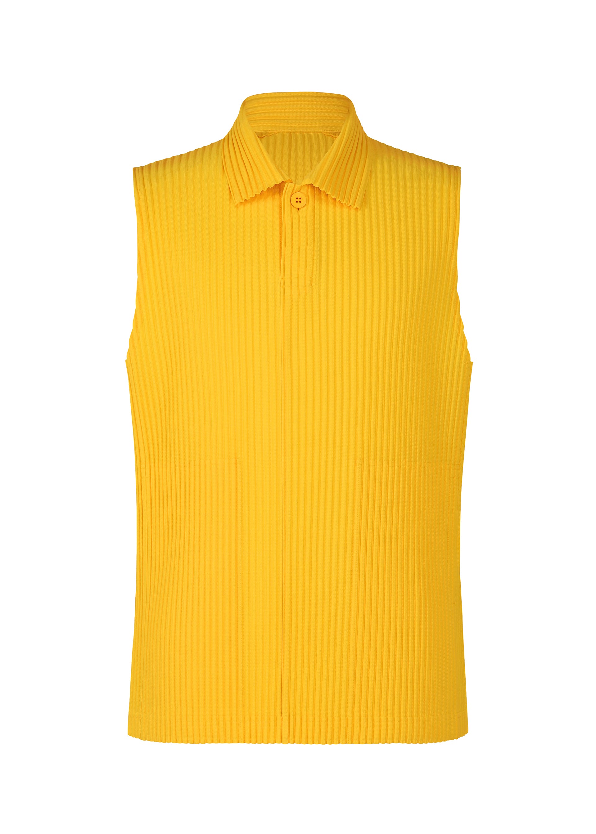 A product shot of the HOMME PLISSÉ ISSEY MIYAKE MC JULY shirt in yellow (52)