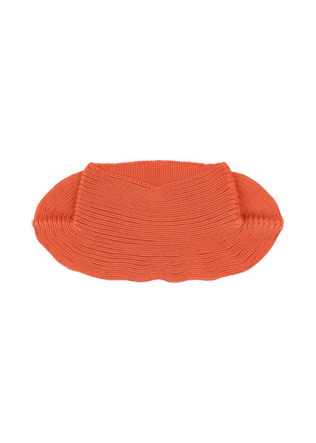A product shot of the HOMME PLISSÉ ISSEY MIYAKE BEANIE SCARF hat in orange (32).