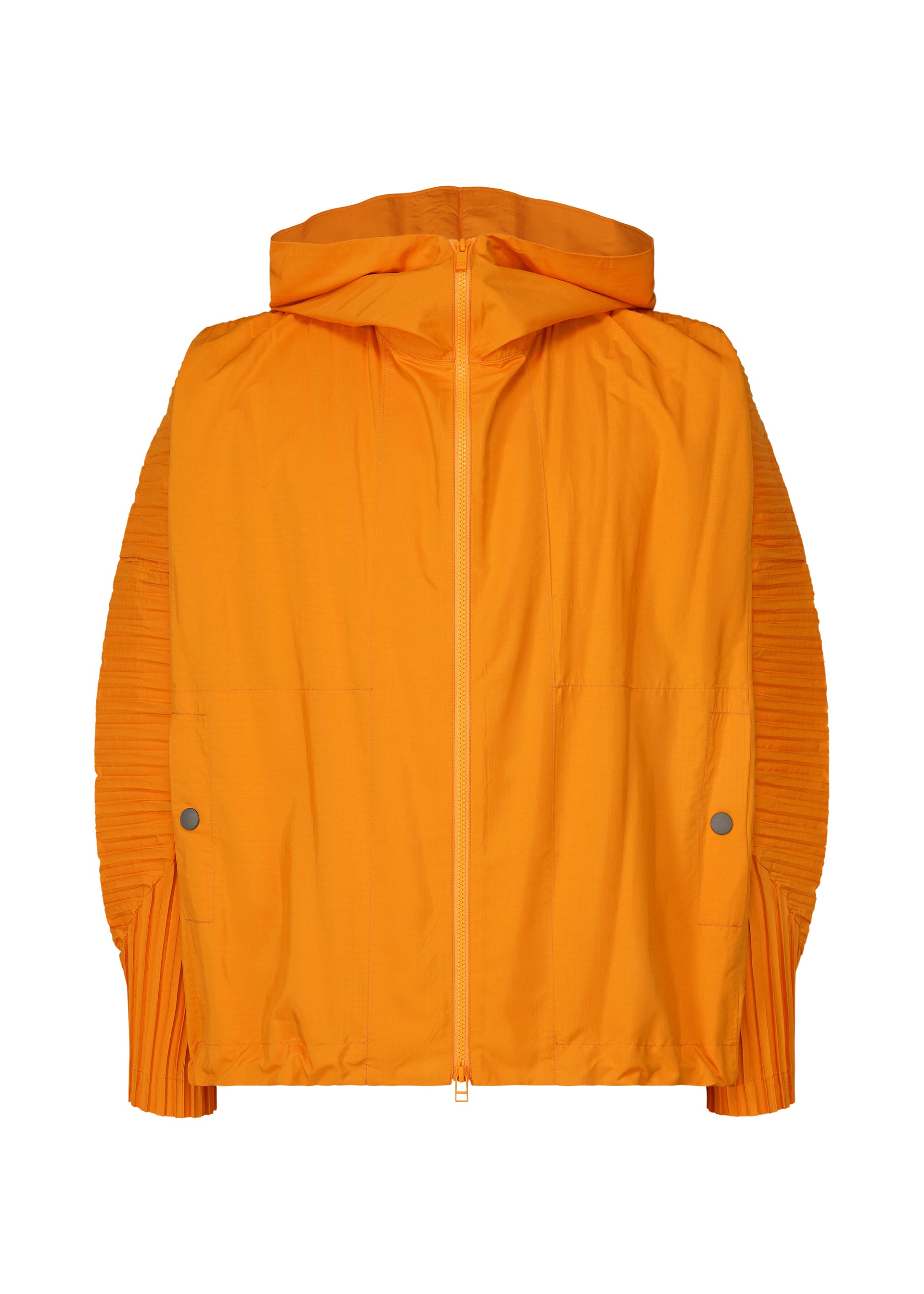 A product shot of the HOMME PLISSÉ ISSEY MIYAKE CASCADE jacket in orange (32).