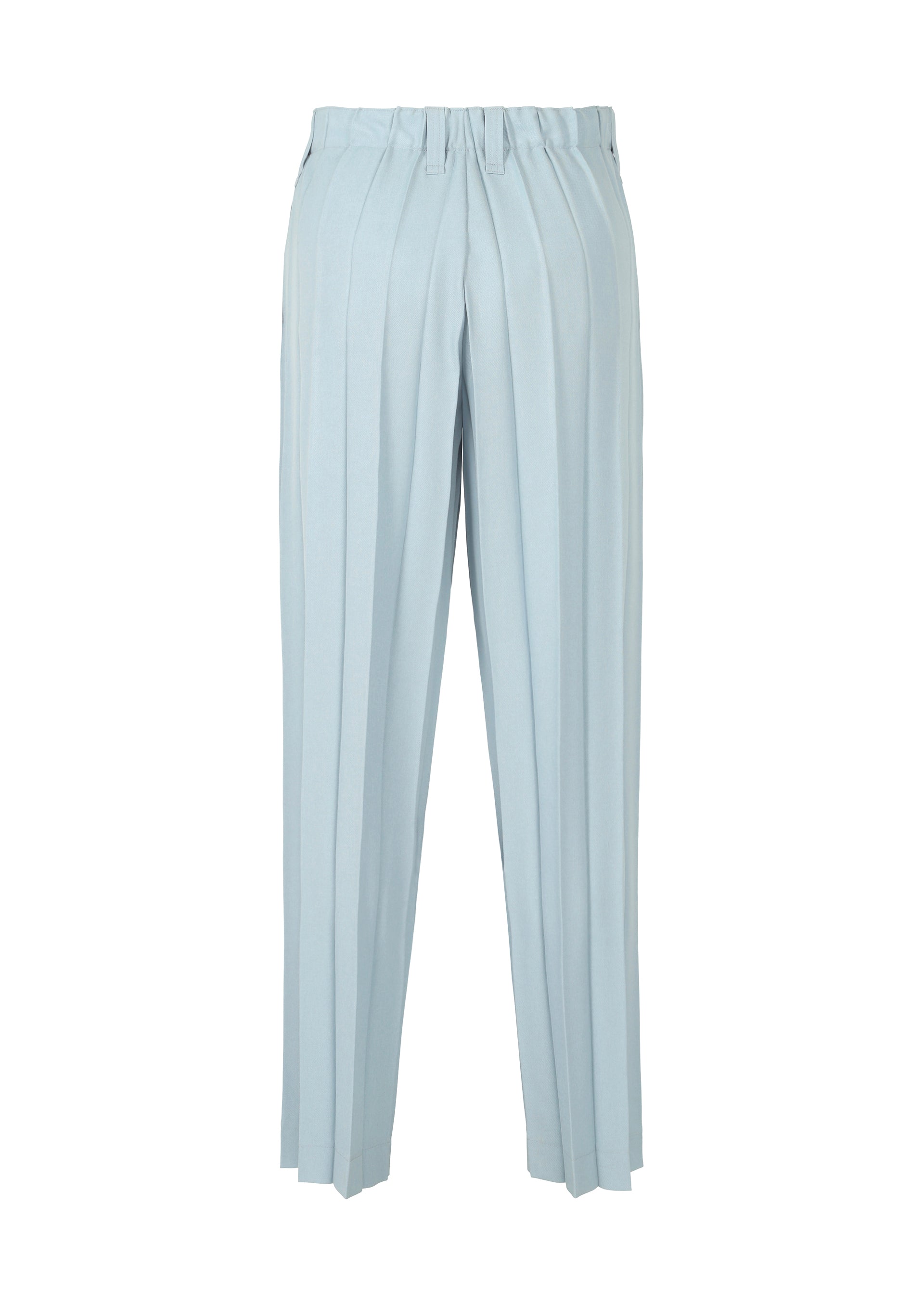 A detail shot of the HOMME PLISSÉ ISSEY MIYAKE EDGE ENSEMBLE trousers.