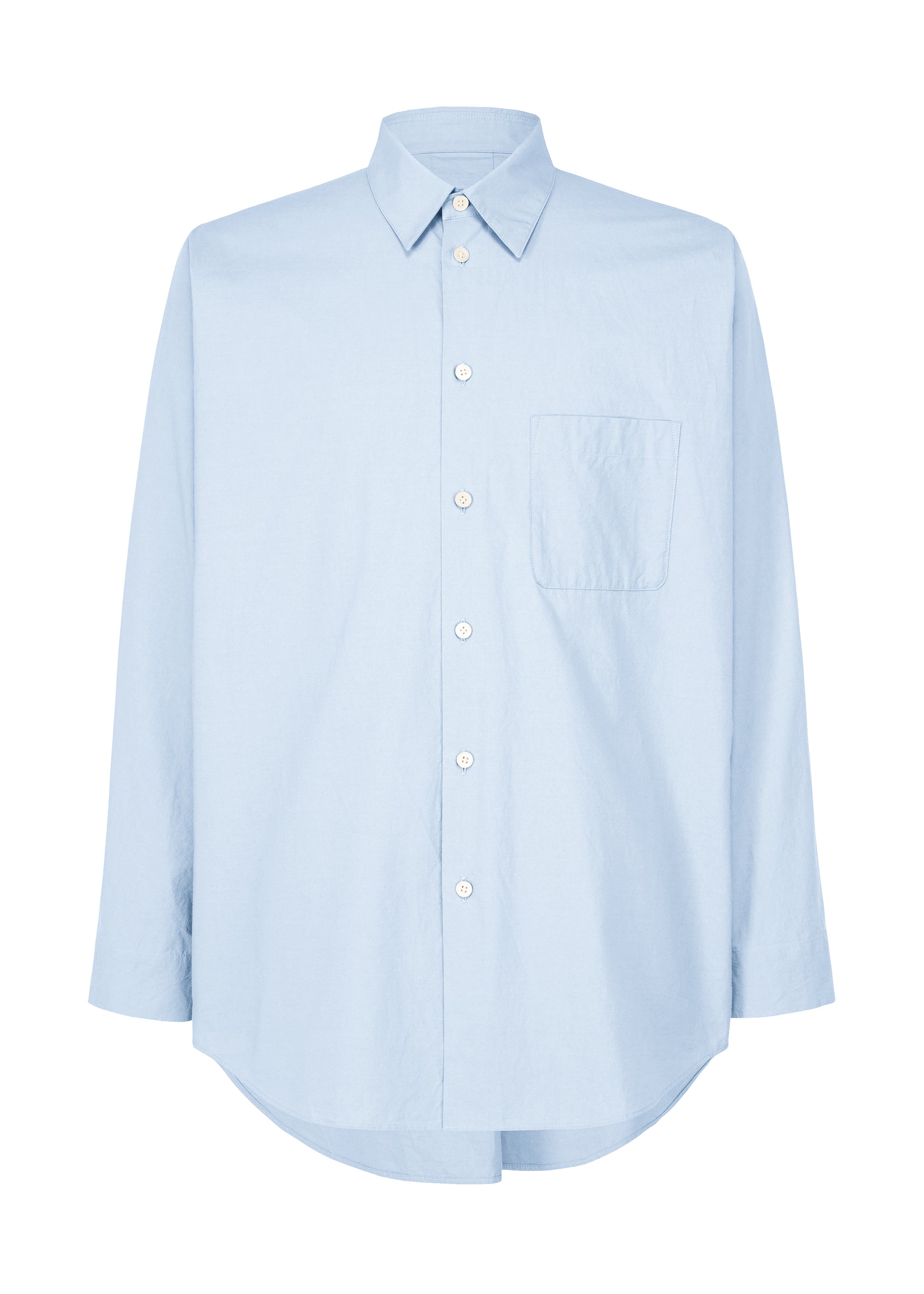 A product shot of the HOMME PLISSÉ ISSEY MIYAKE STREAMLINE SHIRT shirt in sky blue (70).