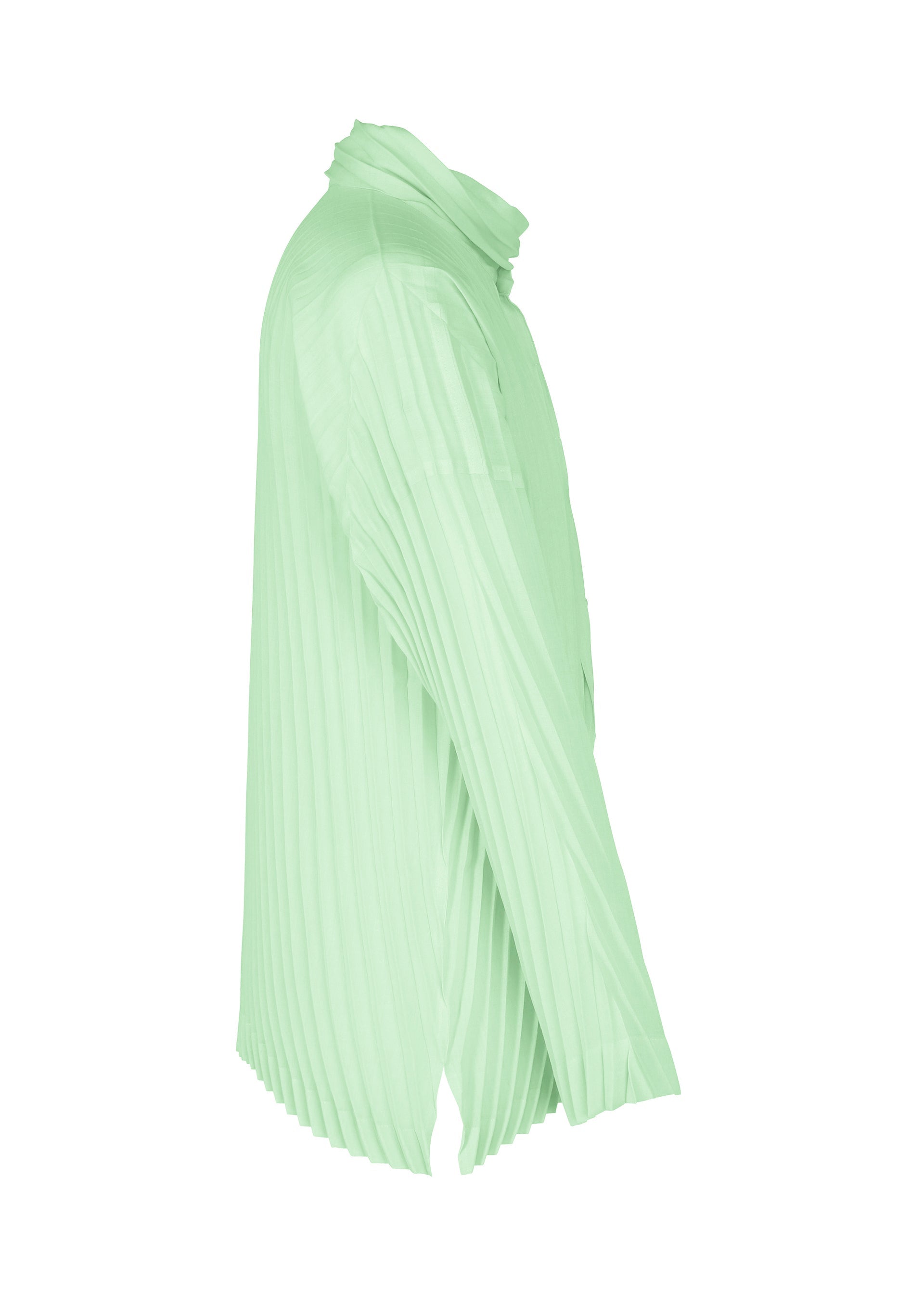 A detail shot of the HOMME PLISSÉ ISSEY MIYAKE WINDSWEPT SHIRT shirt.