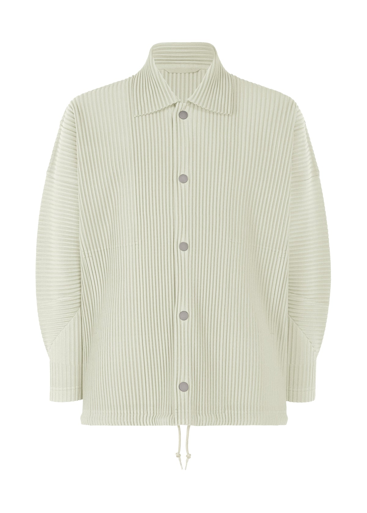 A product shot of the HOMME PLISSÉ ISSEY MIYAKE MC MARCH jacket in frosty grey (17).