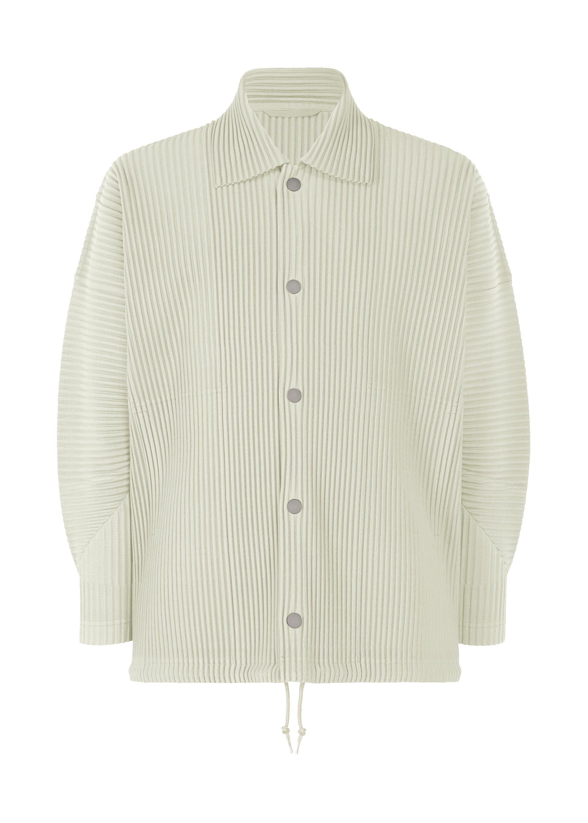 A product shot of the HOMME PLISSÉ ISSEY MIYAKE MC MARCH jacket in frosty grey (17).