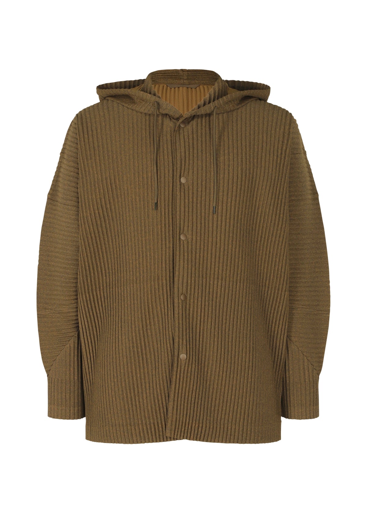 A product shot of the HOMME PLISSÉ ISSEY MIYAKE HEATHER PLEATS jacket in brown (44).