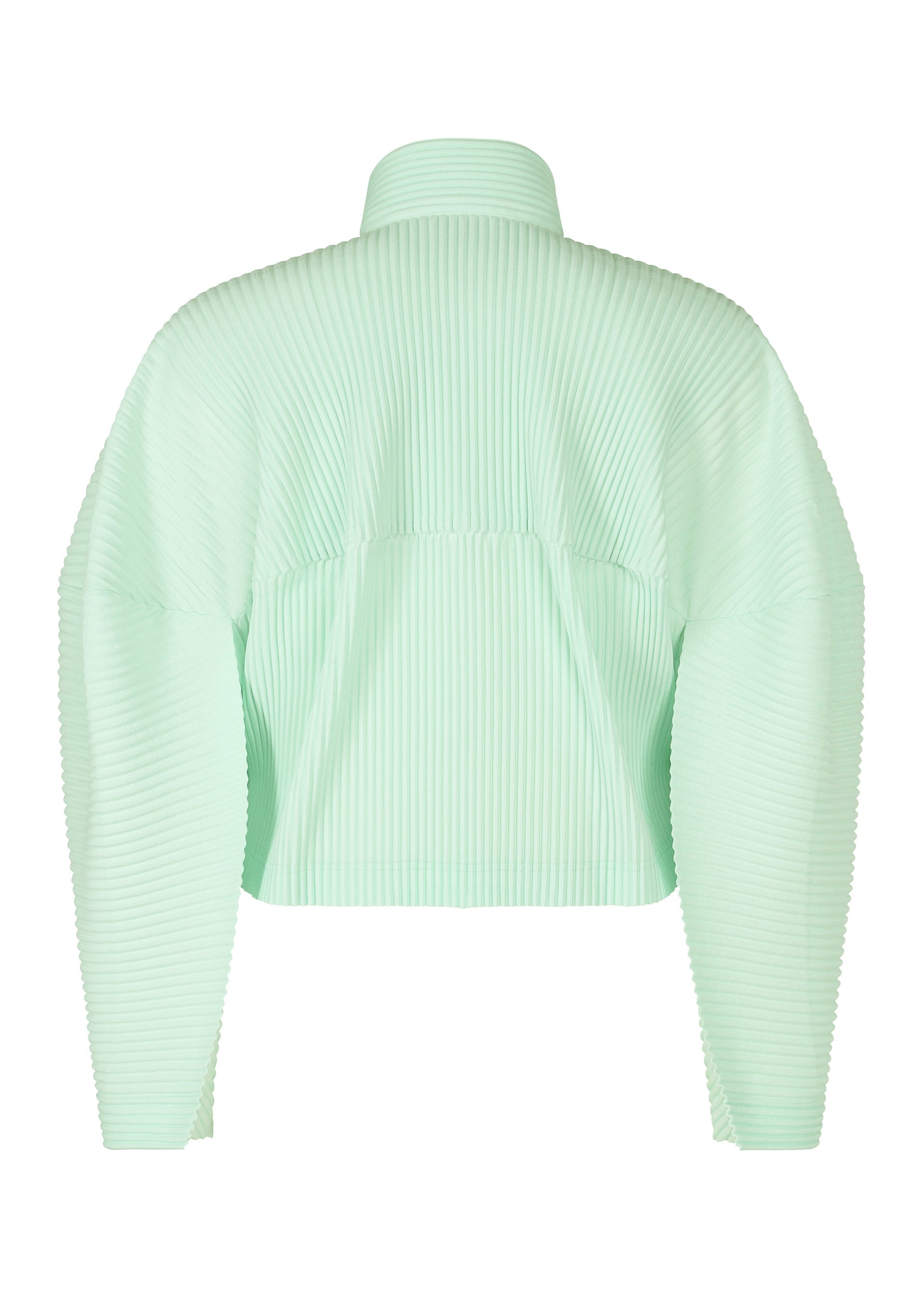 A detail shot of the HOMME PLISSÉ ISSEY MIYAKE KINETIC SCULPTURE jacket.