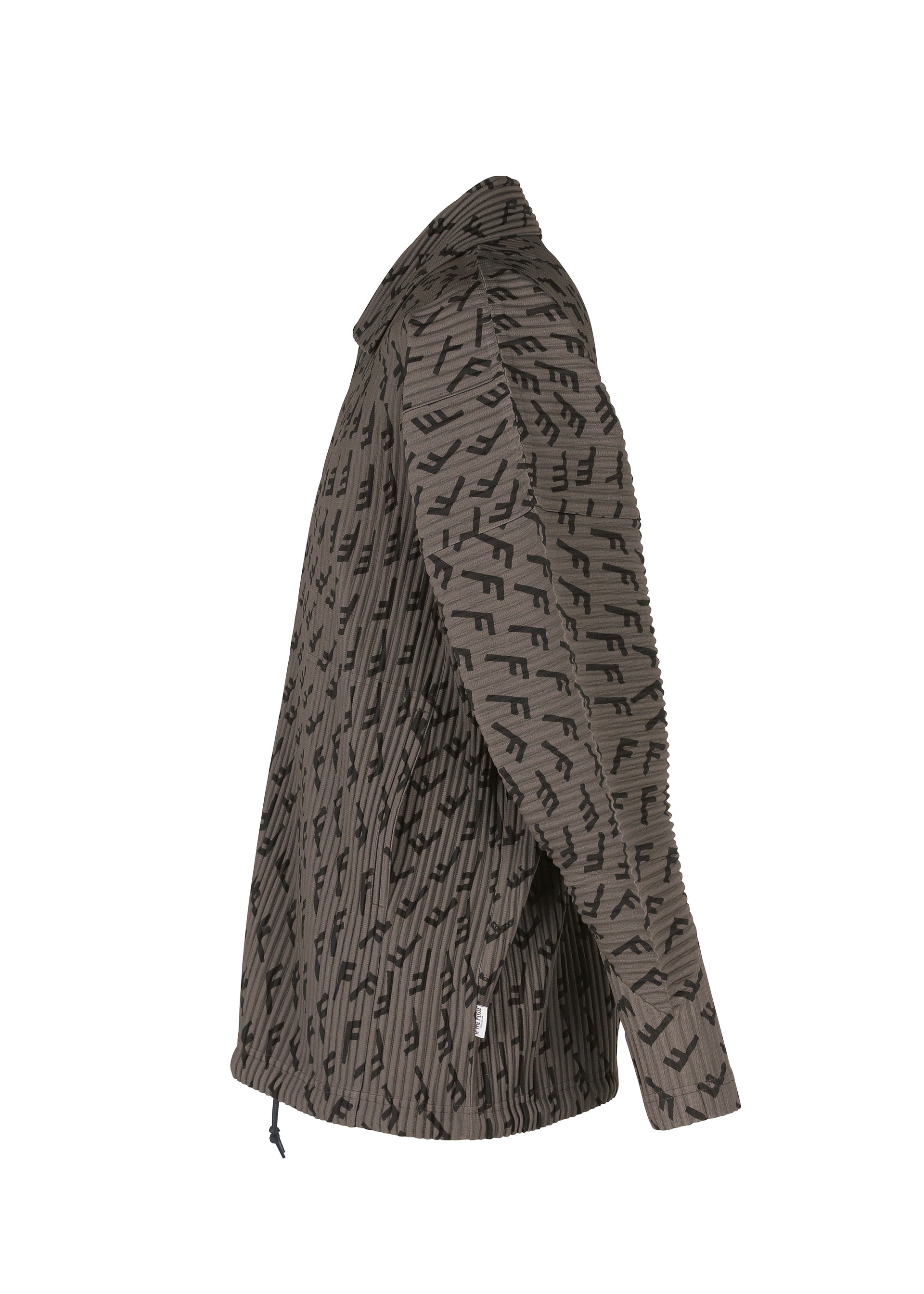 A detail shot of the HOMME PLISSÉ ISSEY MIYAKE WIND SPEED jacket.