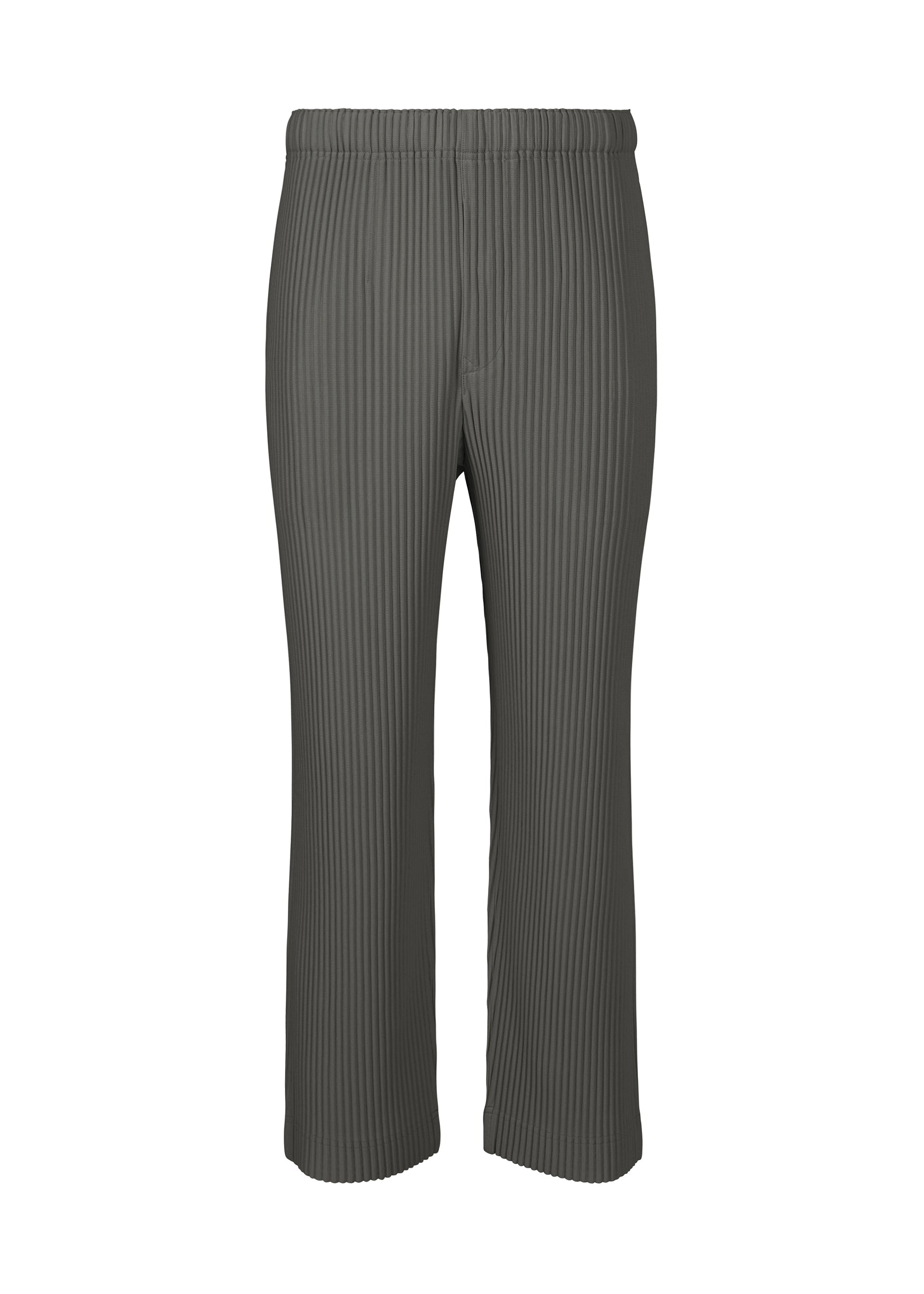 A product shot of the HOMME PLISSÉ ISSEY MIYAKE MC MARCH trousers in charcoal grey (13).