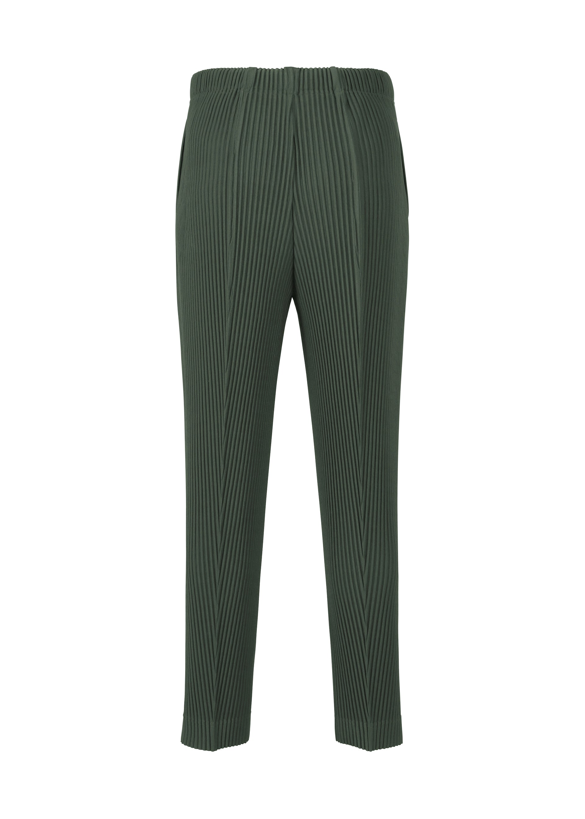 A detail shot of the HOMME PLISSÉ ISSEY MIYAKE PLEATS BOTTOMS 2 trousers.