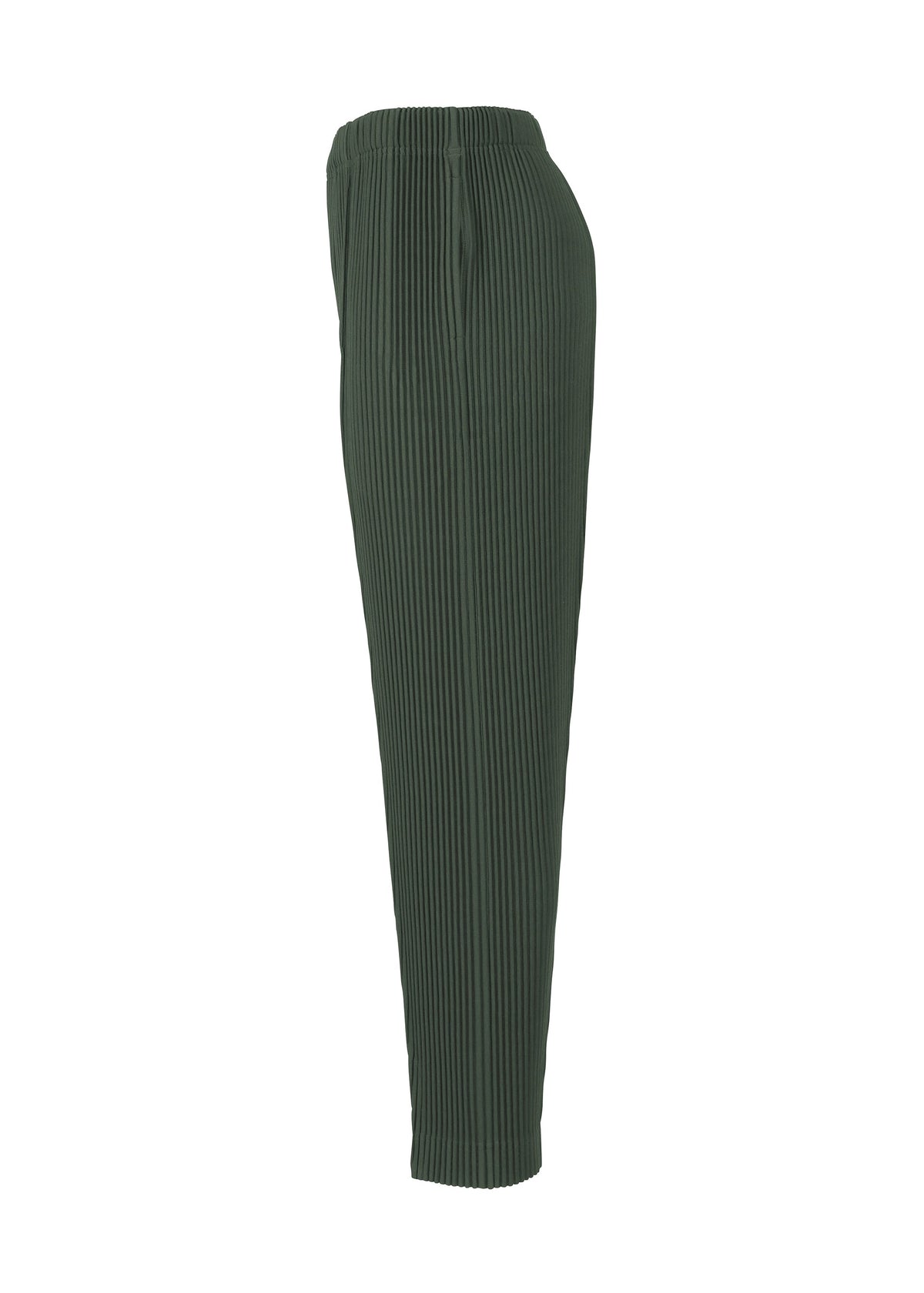A detail shot of the HOMME PLISSÉ ISSEY MIYAKE PLEATS BOTTOMS 2 trousers.