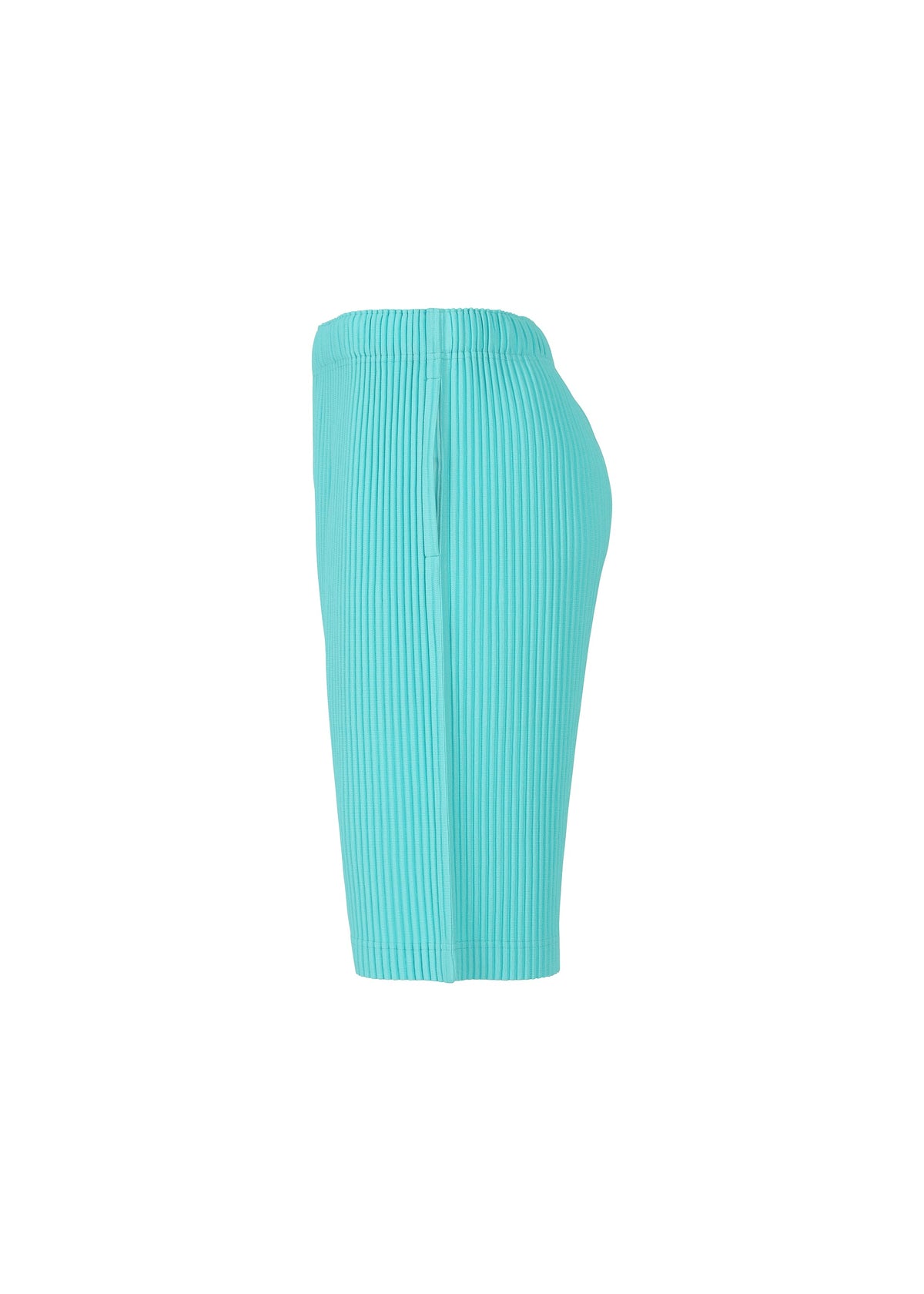 A detail shot of the HOMME PLISSÉ ISSEY MIYAKE COLOR PLEATS trousers.