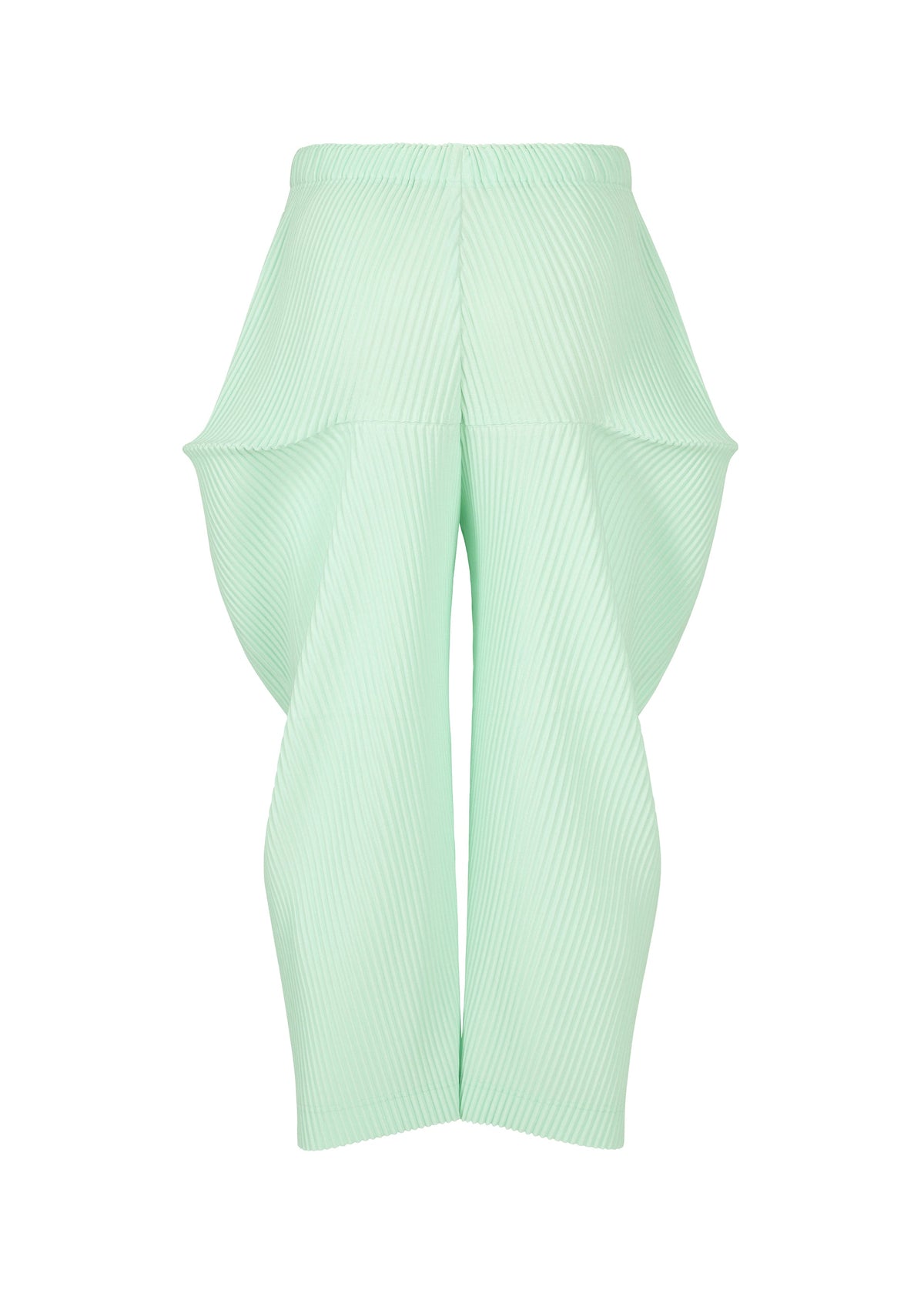 A detail shot of the HOMME PLISSÉ ISSEY MIYAKE KINETIC SCULPTURE trousers.