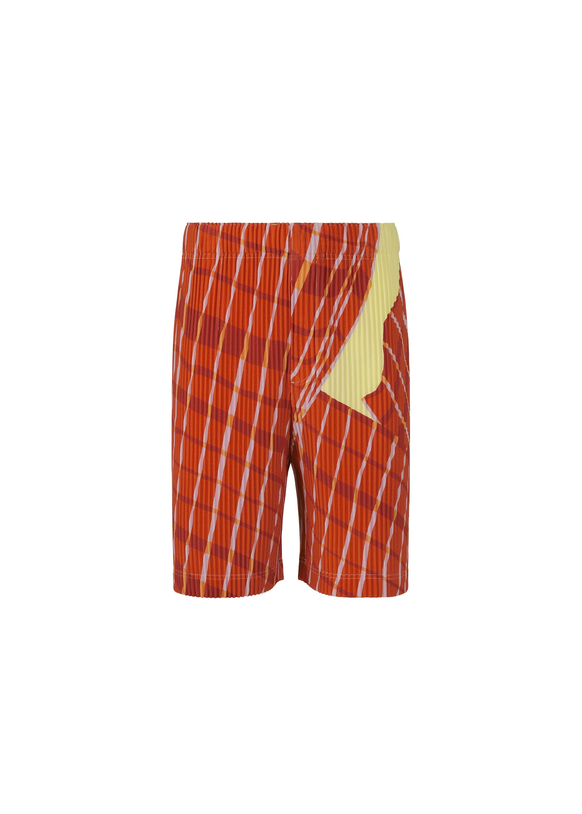 A product shot of the HOMME PLISSÉ ISSEY MIYAKE WINDSWEPT PLAID trousers in .