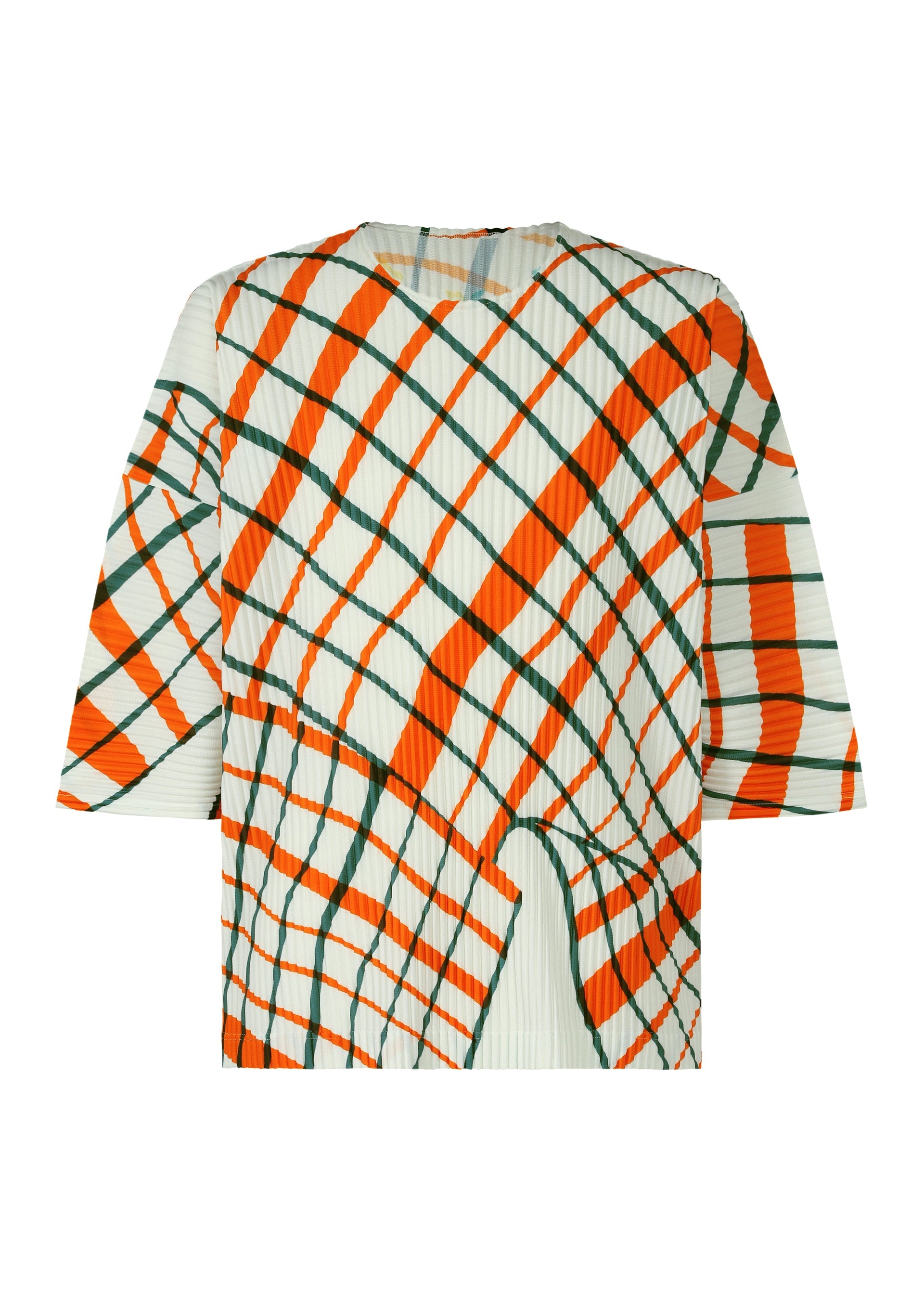 A product shot of the HOMME PLISSÉ ISSEY MIYAKE WINDSWEPT PLAID top in .