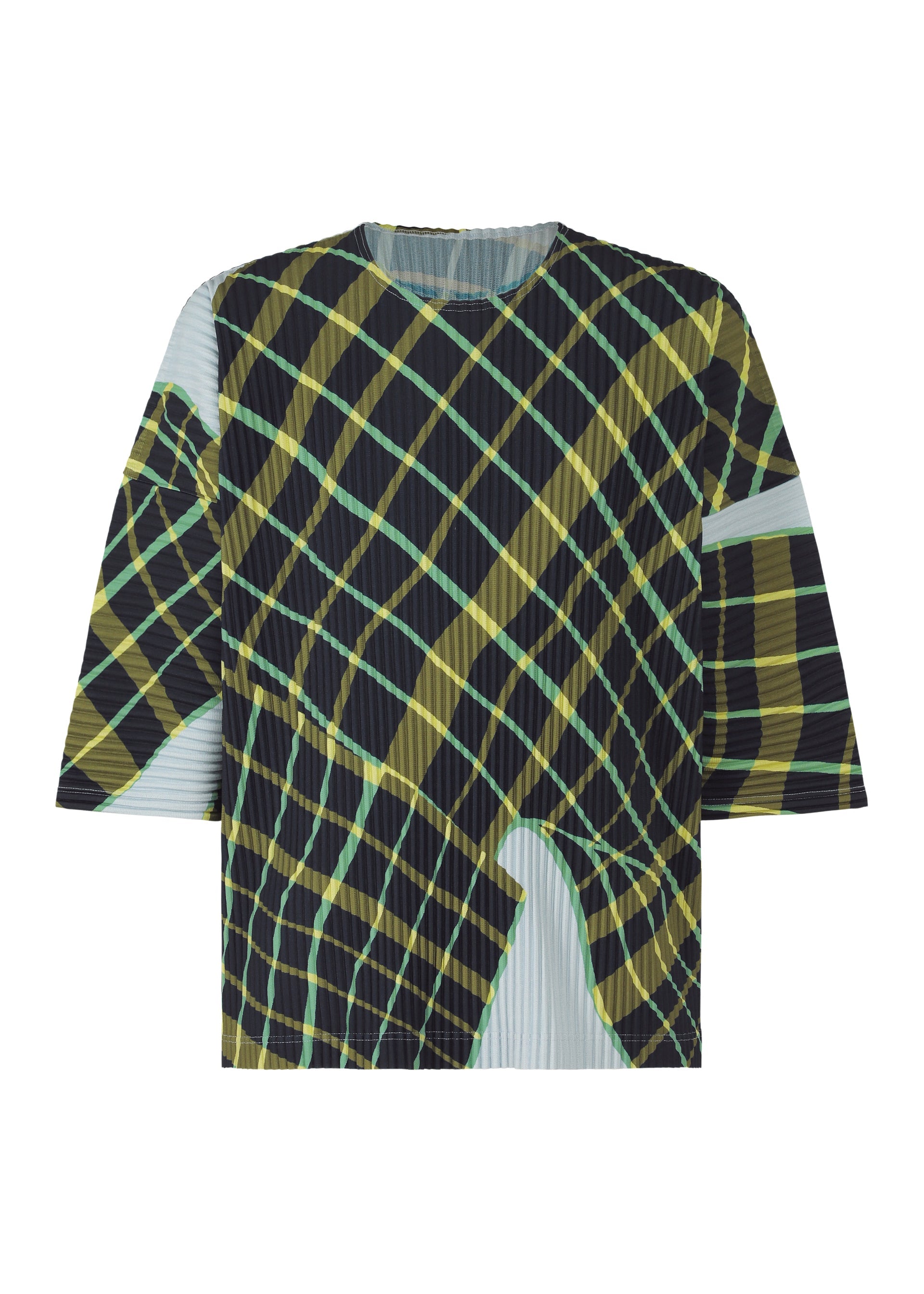 A product shot of the HOMME PLISSÉ ISSEY MIYAKE WINDSWEPT PLAID top in .