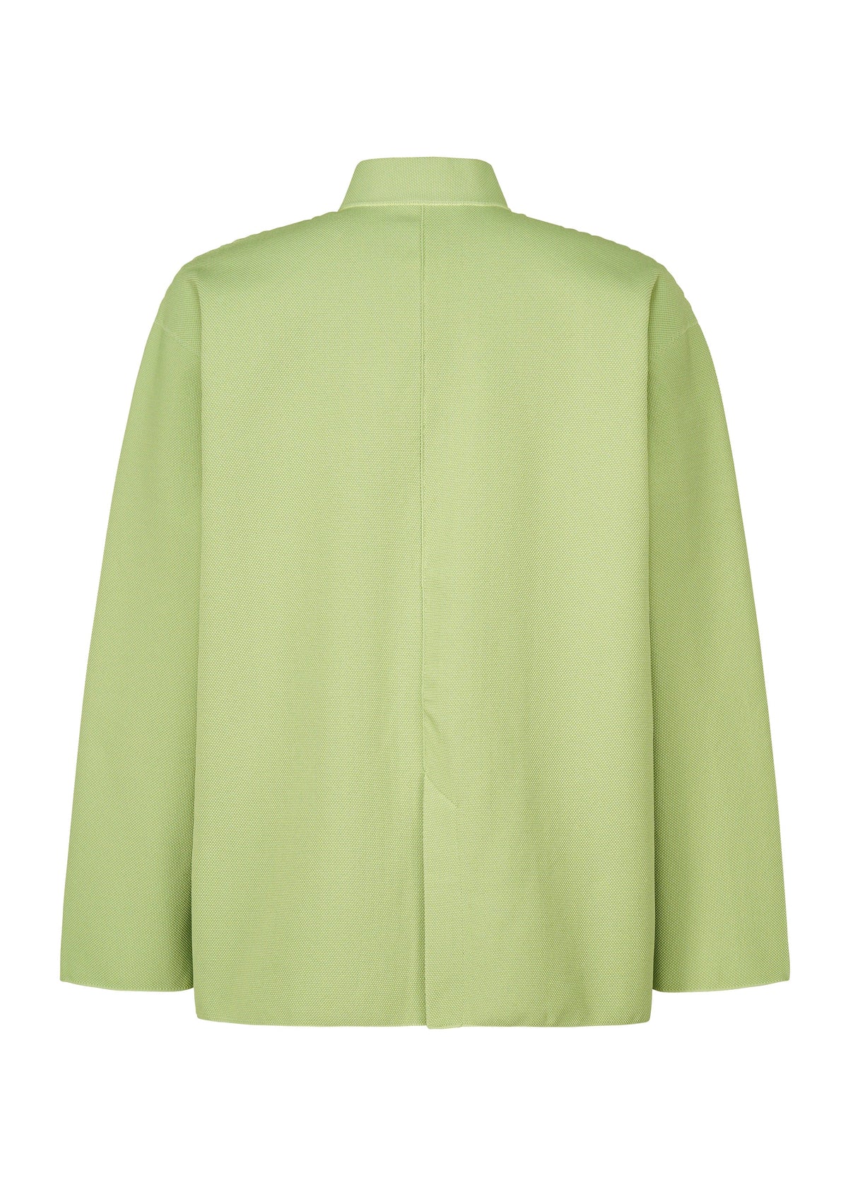 A detail shot of the HOMME PLISSÉ ISSEY MIYAKE INLAID KNIT jacket.