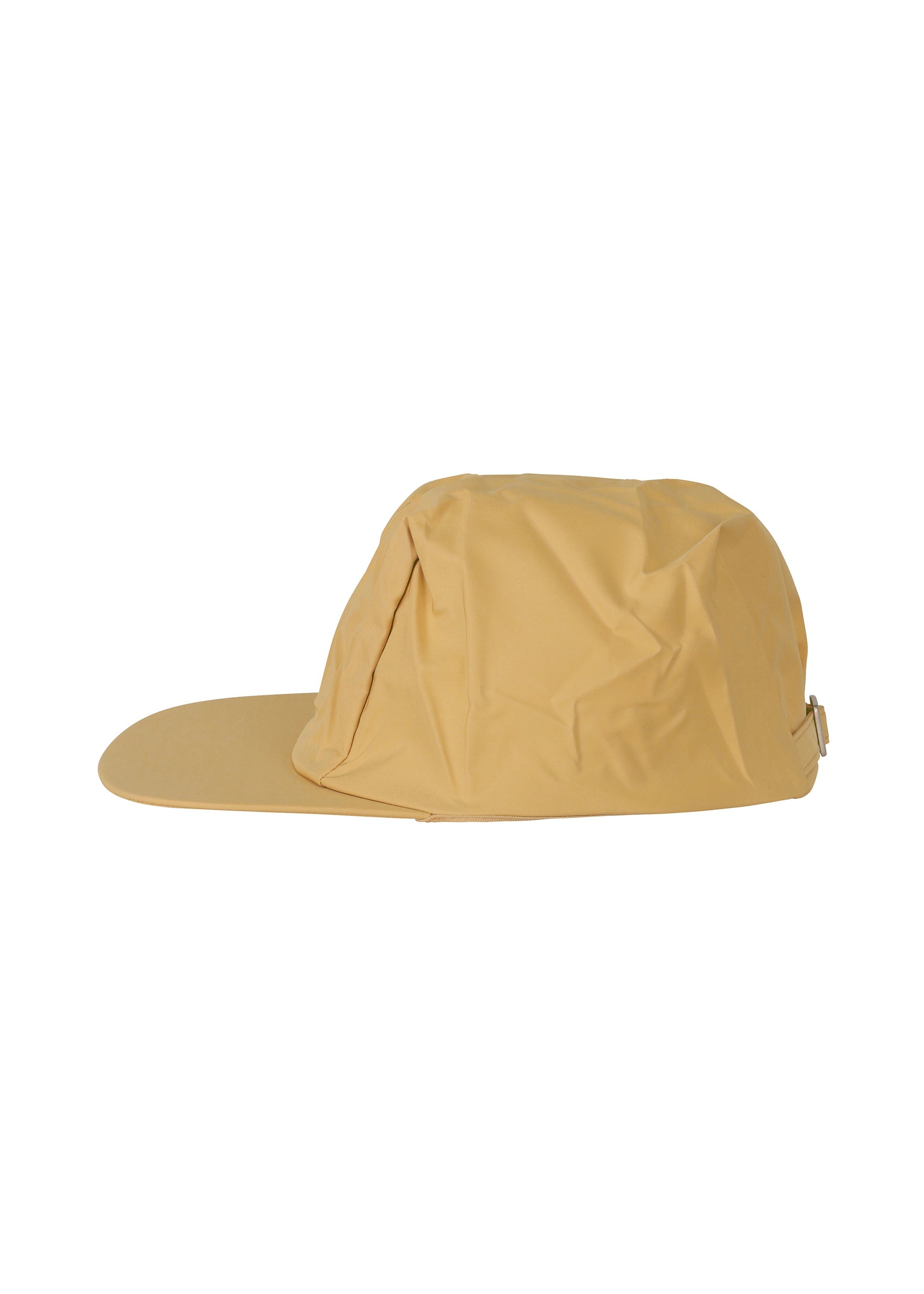 A detail shot of the HOMME PLISSÉ ISSEY MIYAKE STONE CAP hat.