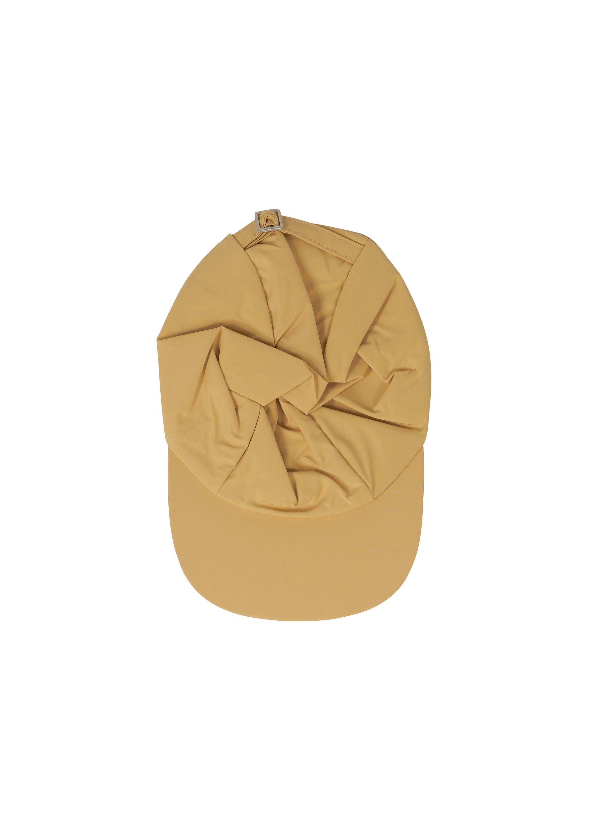 A detail shot of the HOMME PLISSÉ ISSEY MIYAKE STONE CAP hat.