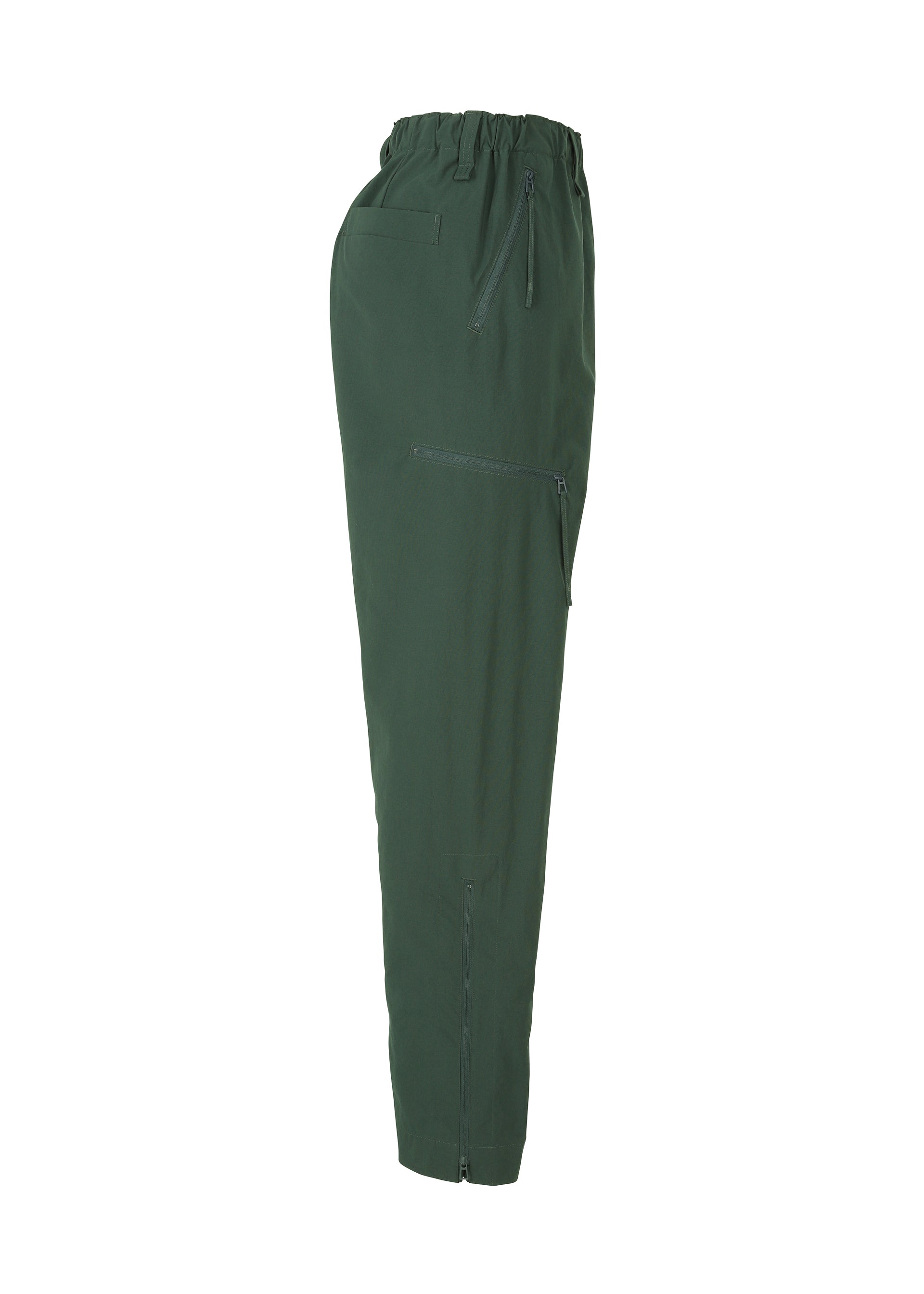 A detail shot of the HOMME PLISSÉ ISSEY MIYAKE QUARRY PANTS trousers.