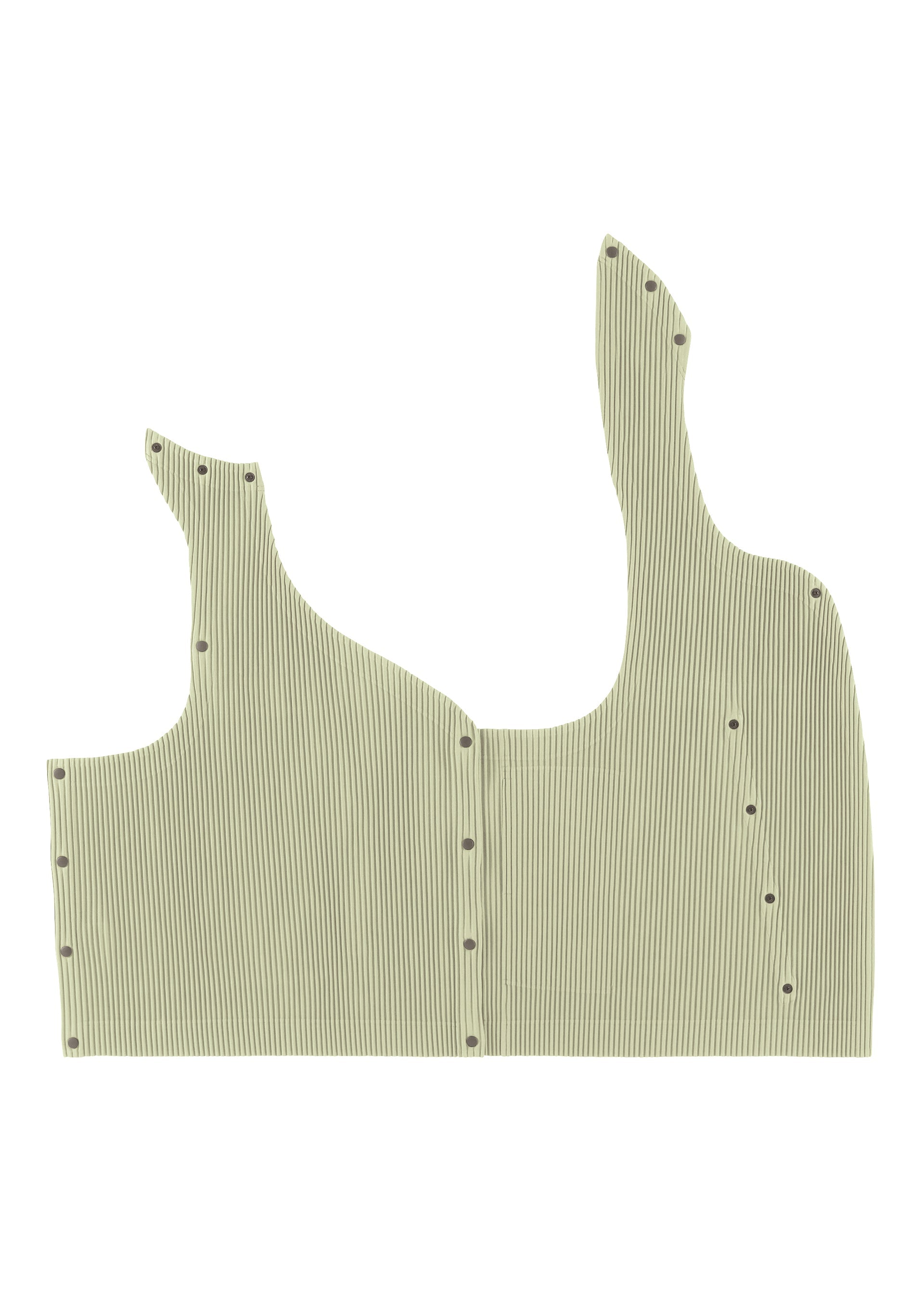 A detail shot of the HOMME PLISSÉ ISSEY MIYAKE STONE CLOUD vest.