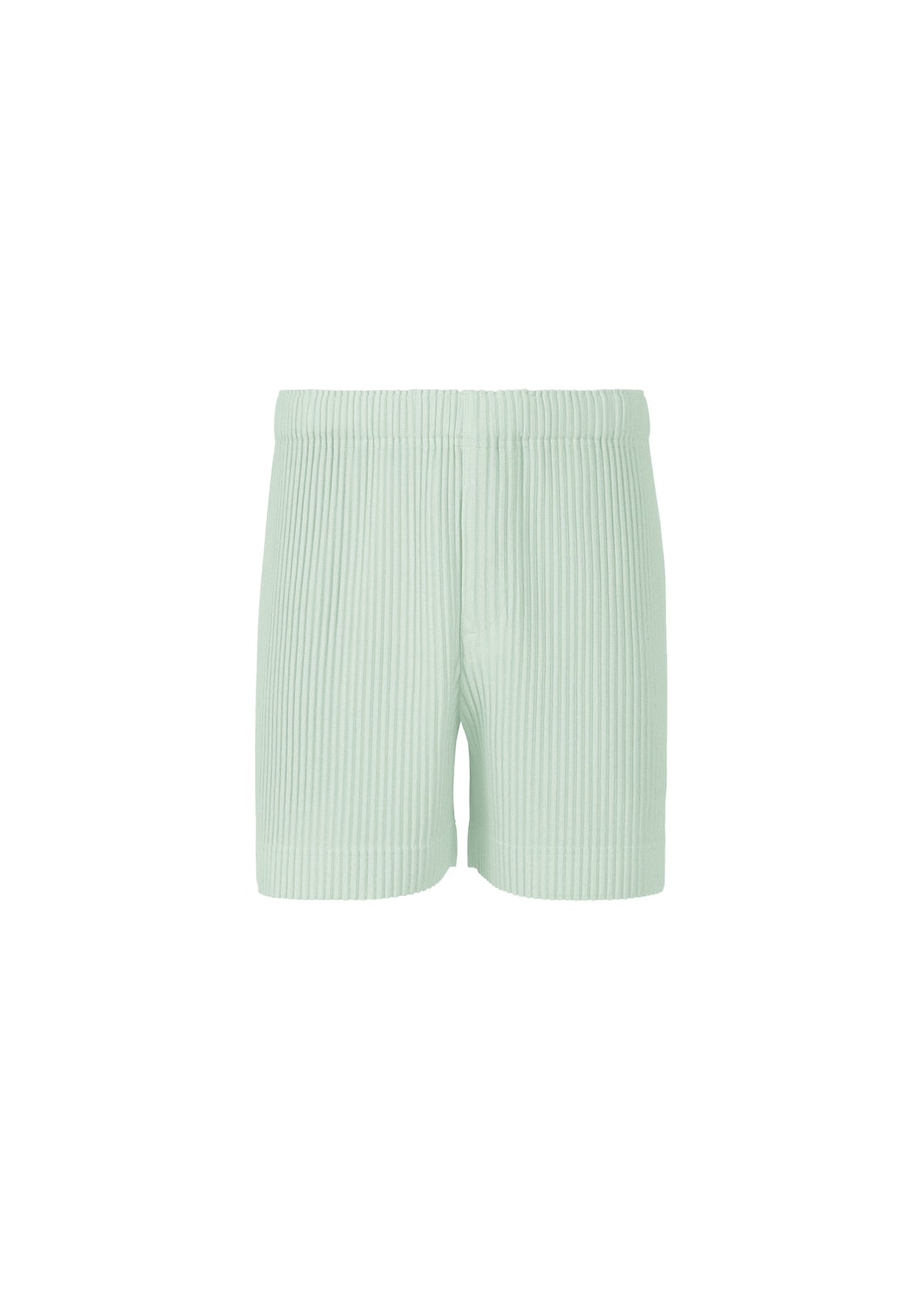 A product shot of the HOMME PLISSÉ ISSEY MIYAKE MONTHLY COLORS JULY trousers in sericite blue.