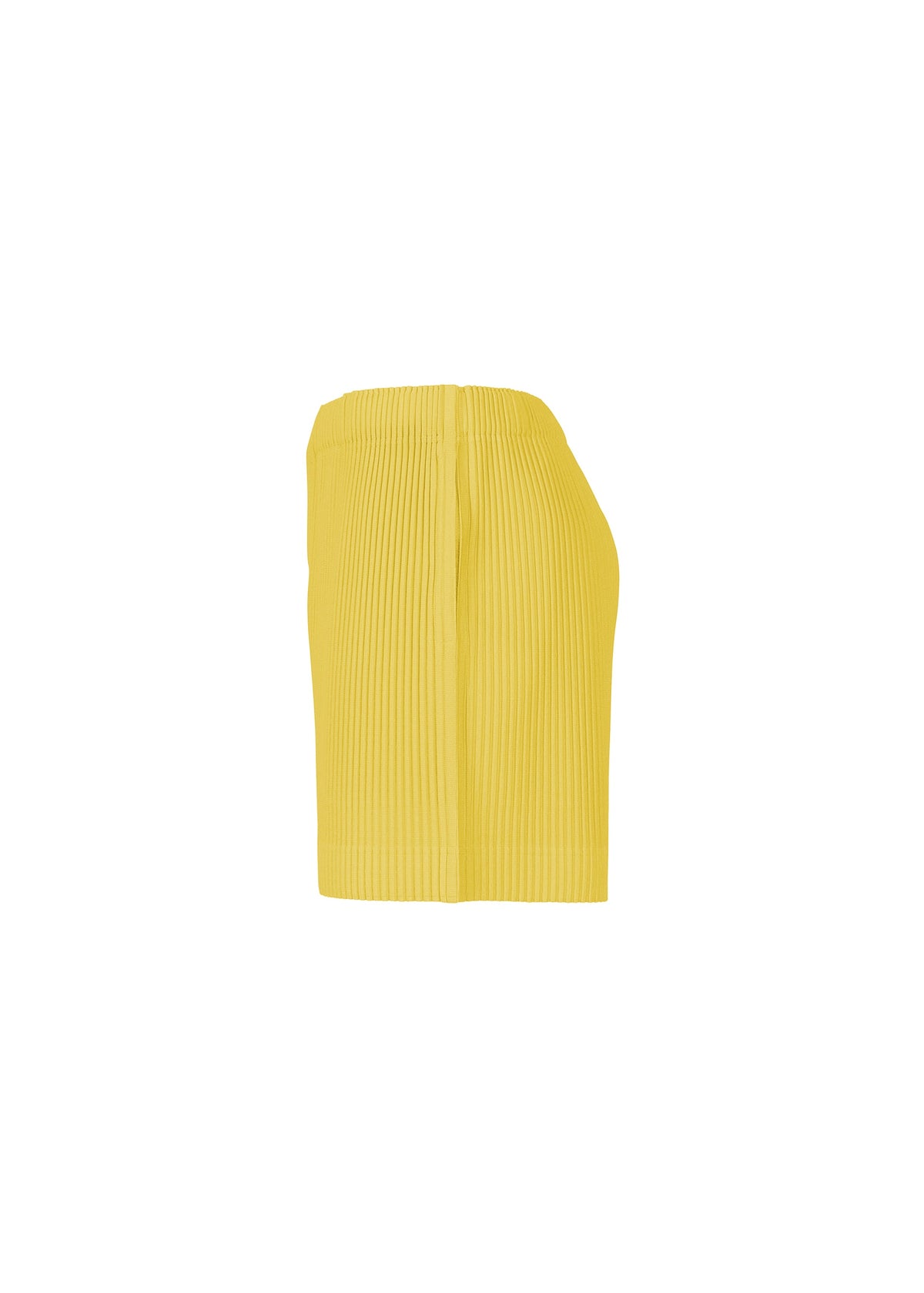 A detail shot of the HOMME PLISSÉ ISSEY MIYAKE MONTHLY COLORS JULY trousers.