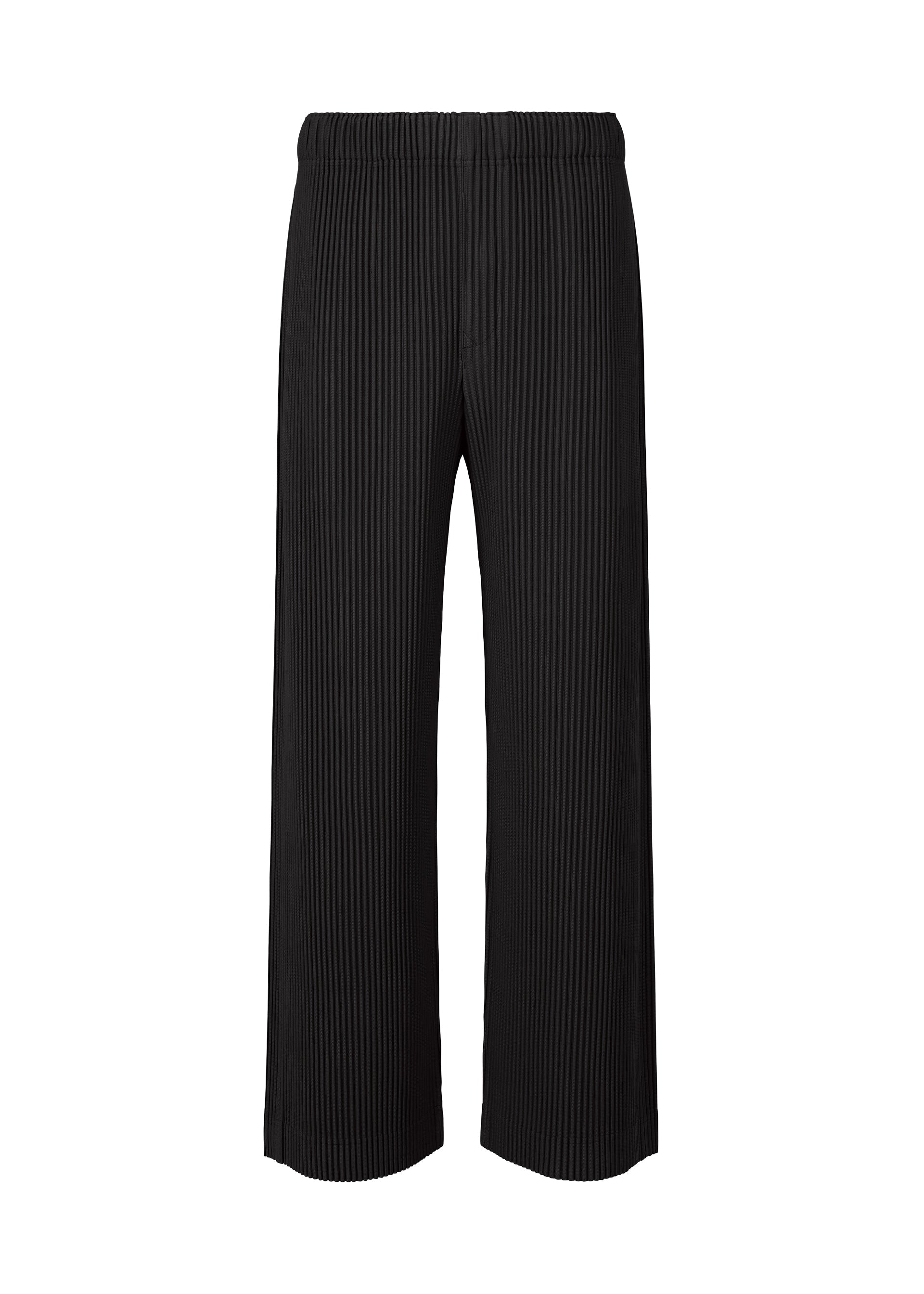 A product shot of the HOMME PLISSÉ ISSEY MIYAKE MONTHLY COLORS OCTOBER trousers in black (15).