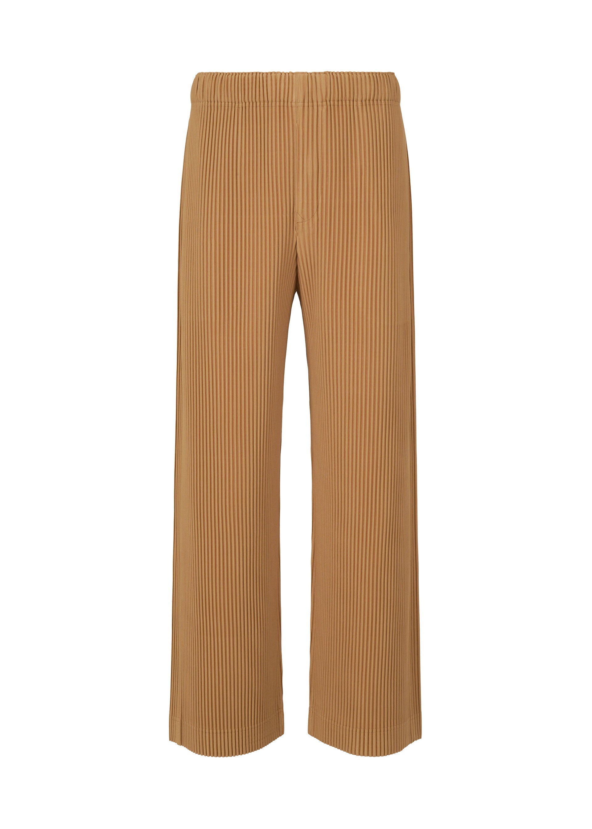 A product shot of the HOMME PLISSÉ ISSEY MIYAKE MONTHLY COLORS OCTOBER trousers in paesina brown (45).