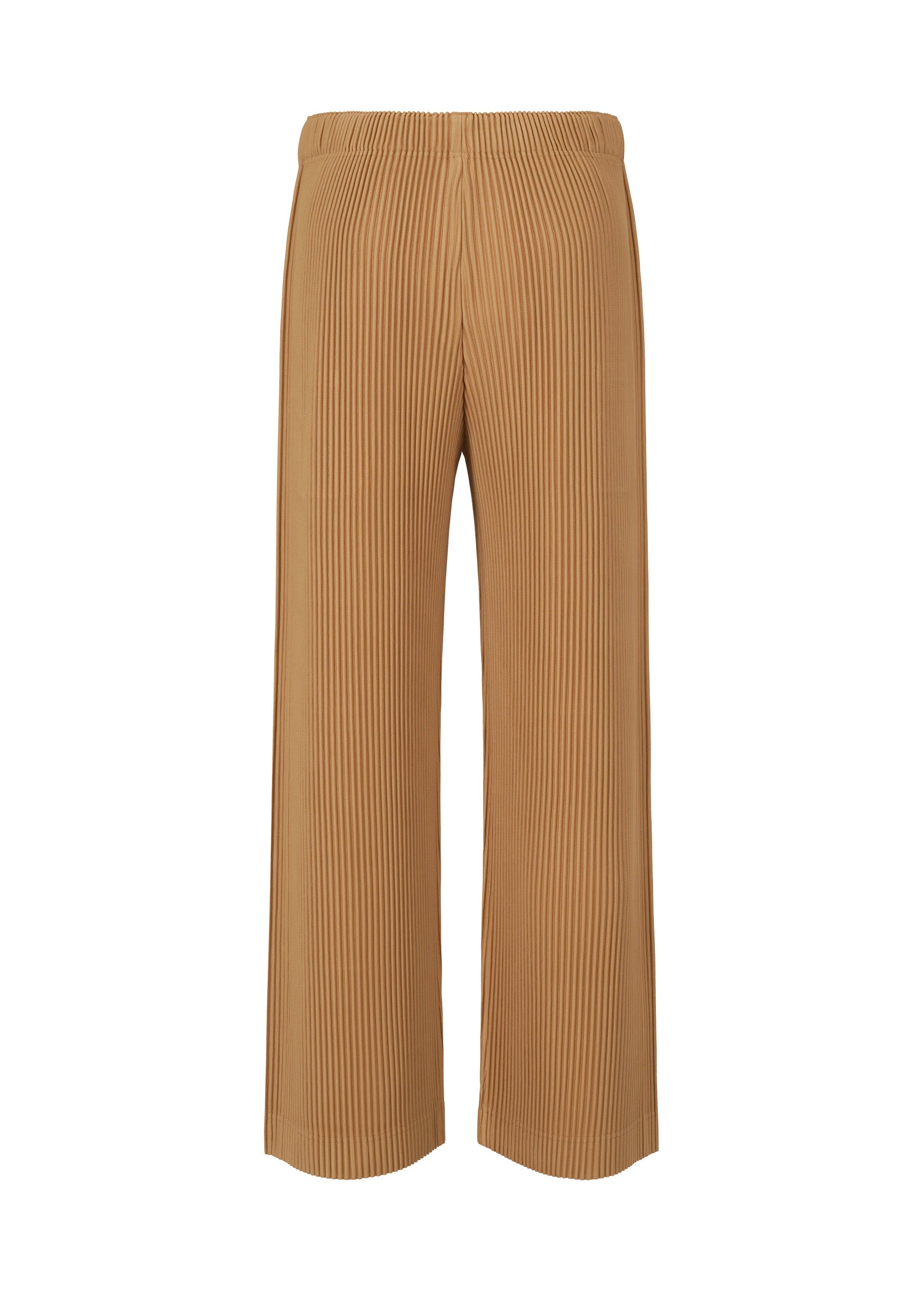 A detail shot of the HOMME PLISSÉ ISSEY MIYAKE MONTHLY COLORS OCTOBER trousers.