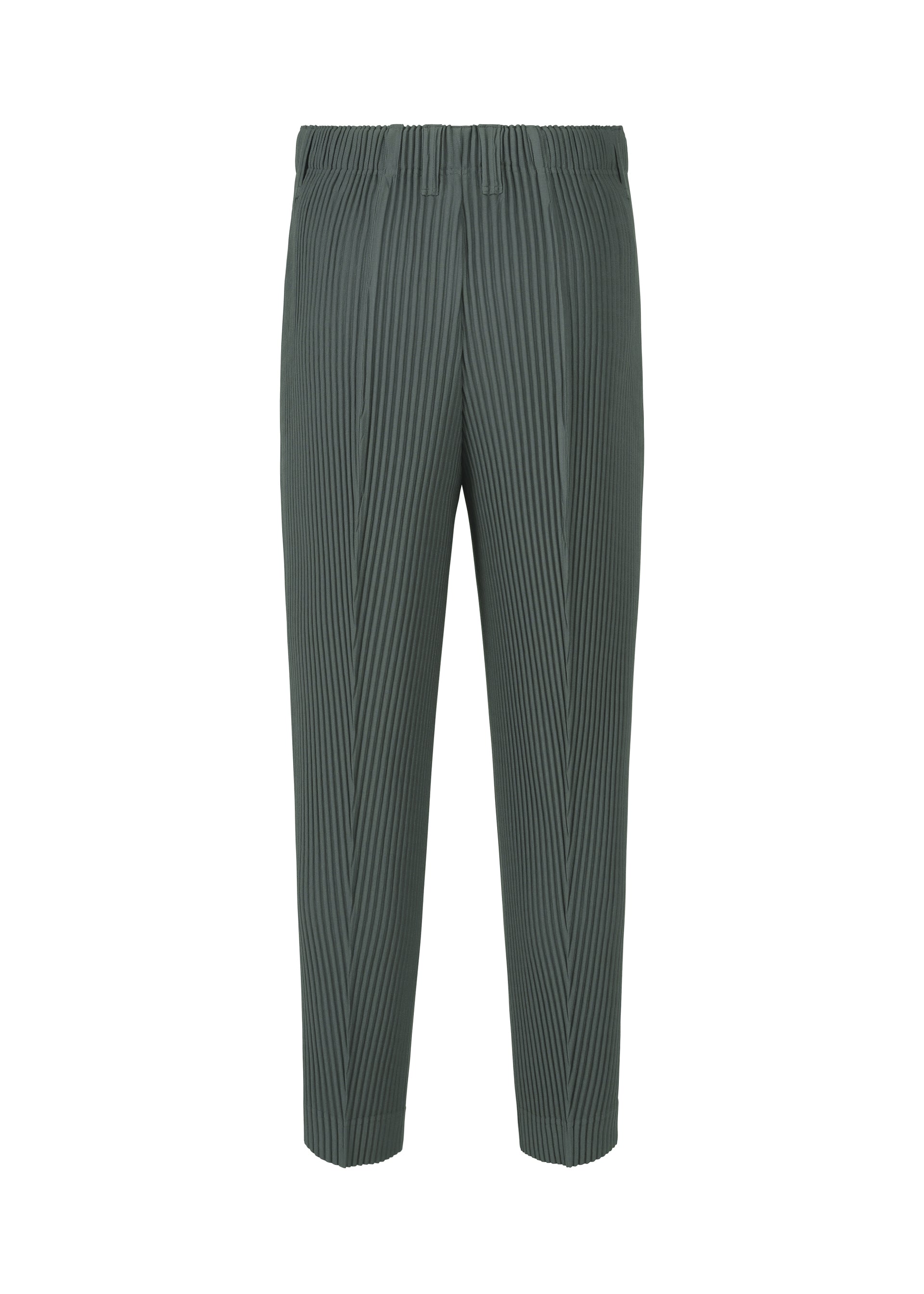 A detail shot of the HOMME PLISSÉ ISSEY MIYAKE COMPLEAT TROUSERS trousers.