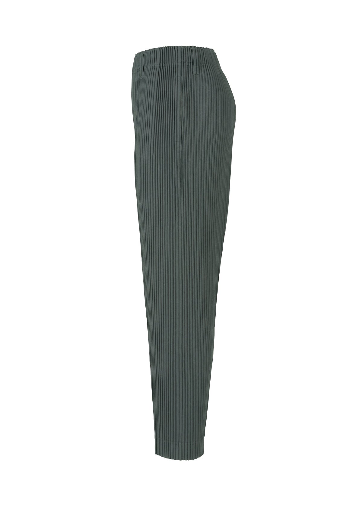 A detail shot of the HOMME PLISSÉ ISSEY MIYAKE COMPLEAT TROUSERS trousers.
