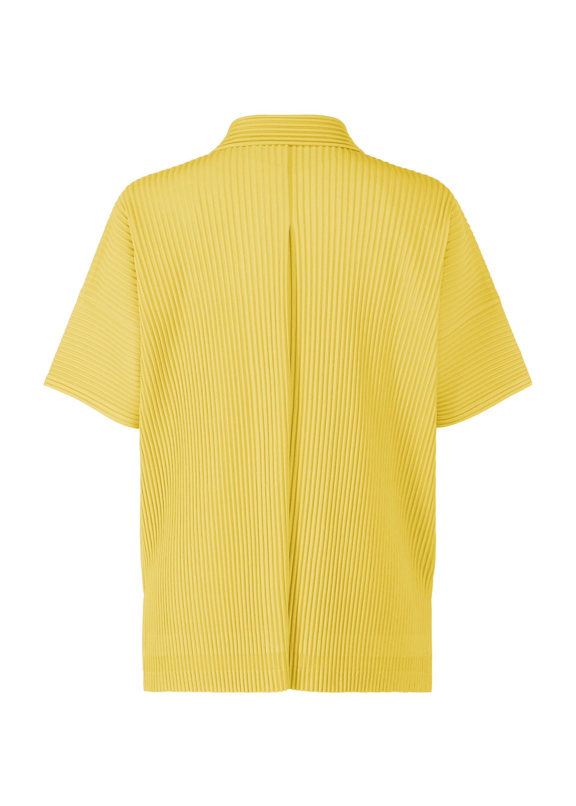 A detail shot of the HOMME PLISSÉ ISSEY MIYAKE MONTHLY COLORS JULY shirt.