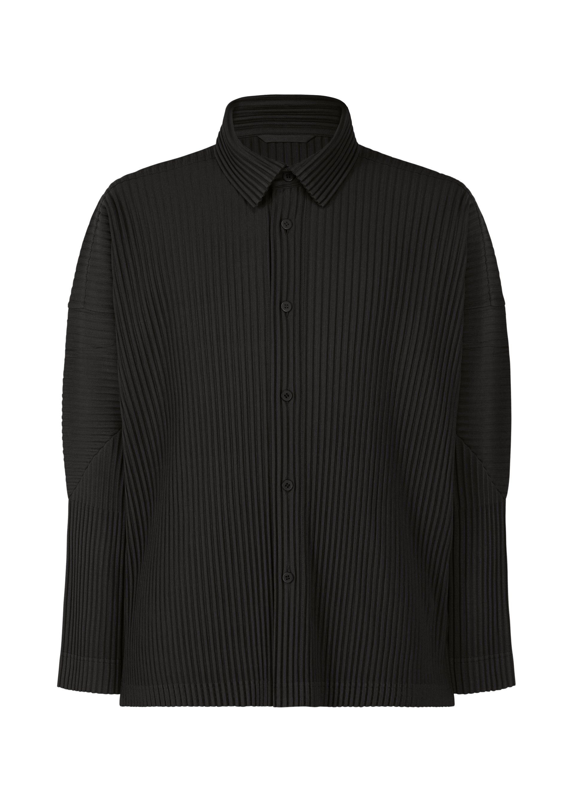A product shot of the HOMME PLISSÉ ISSEY MIYAKE MONTHLY COLORS OCTOBER shirt in black (15).