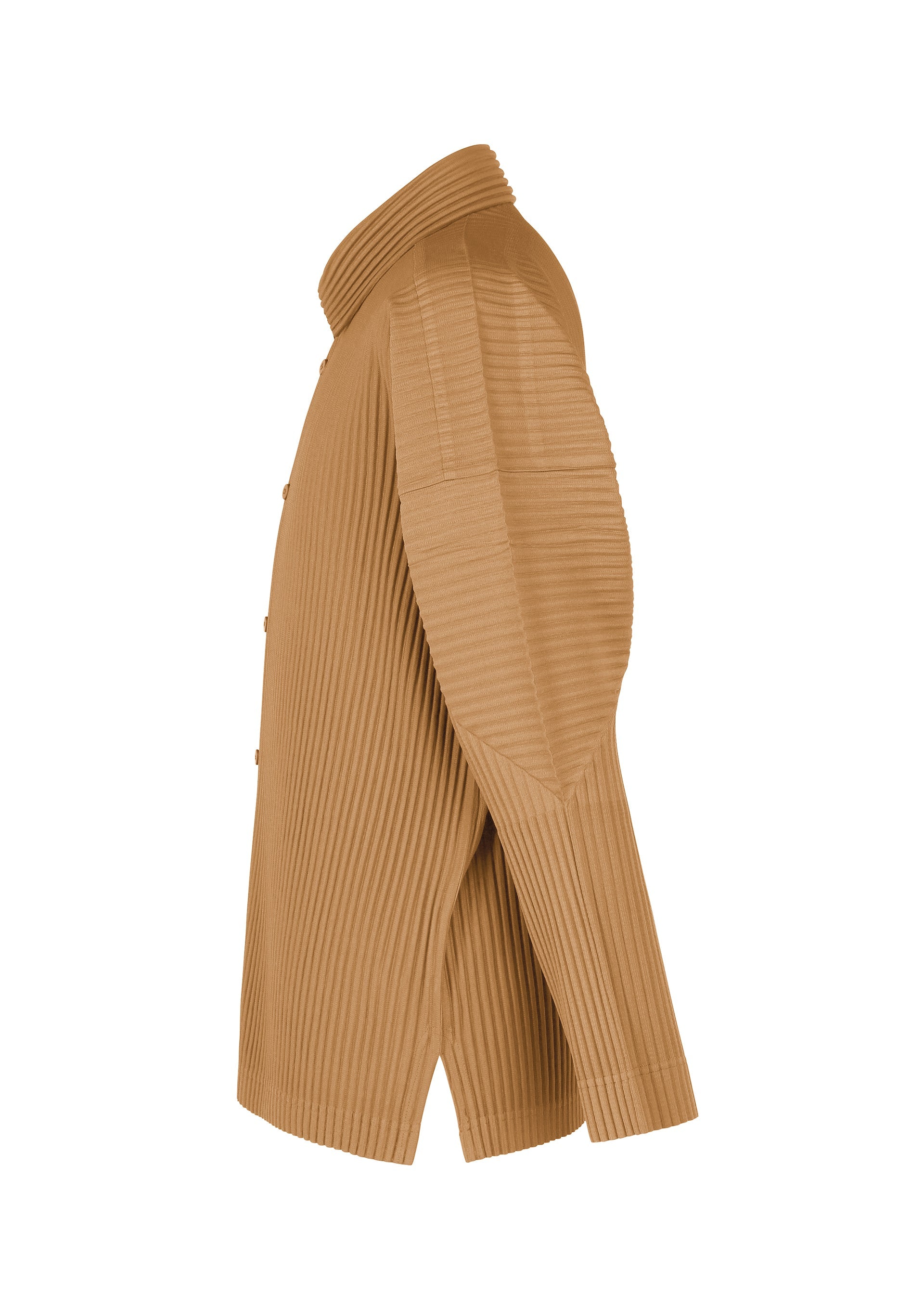 A detail shot of the HOMME PLISSÉ ISSEY MIYAKE MONTHLY COLORS OCTOBER shirt.