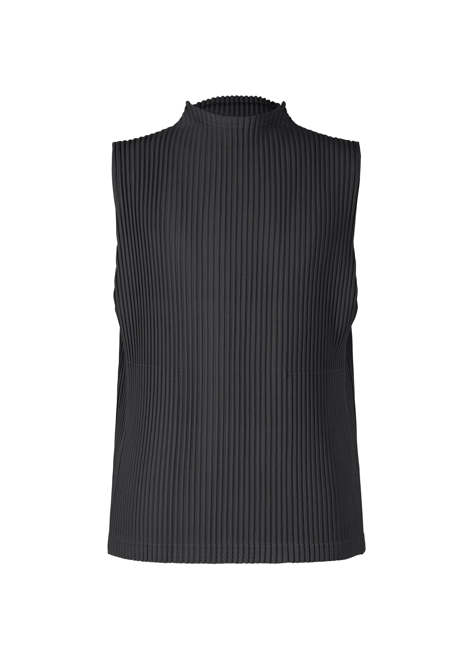 A product shot of the HOMME PLISSÉ ISSEY MIYAKE MONTHLY COLORS JULY top in black.