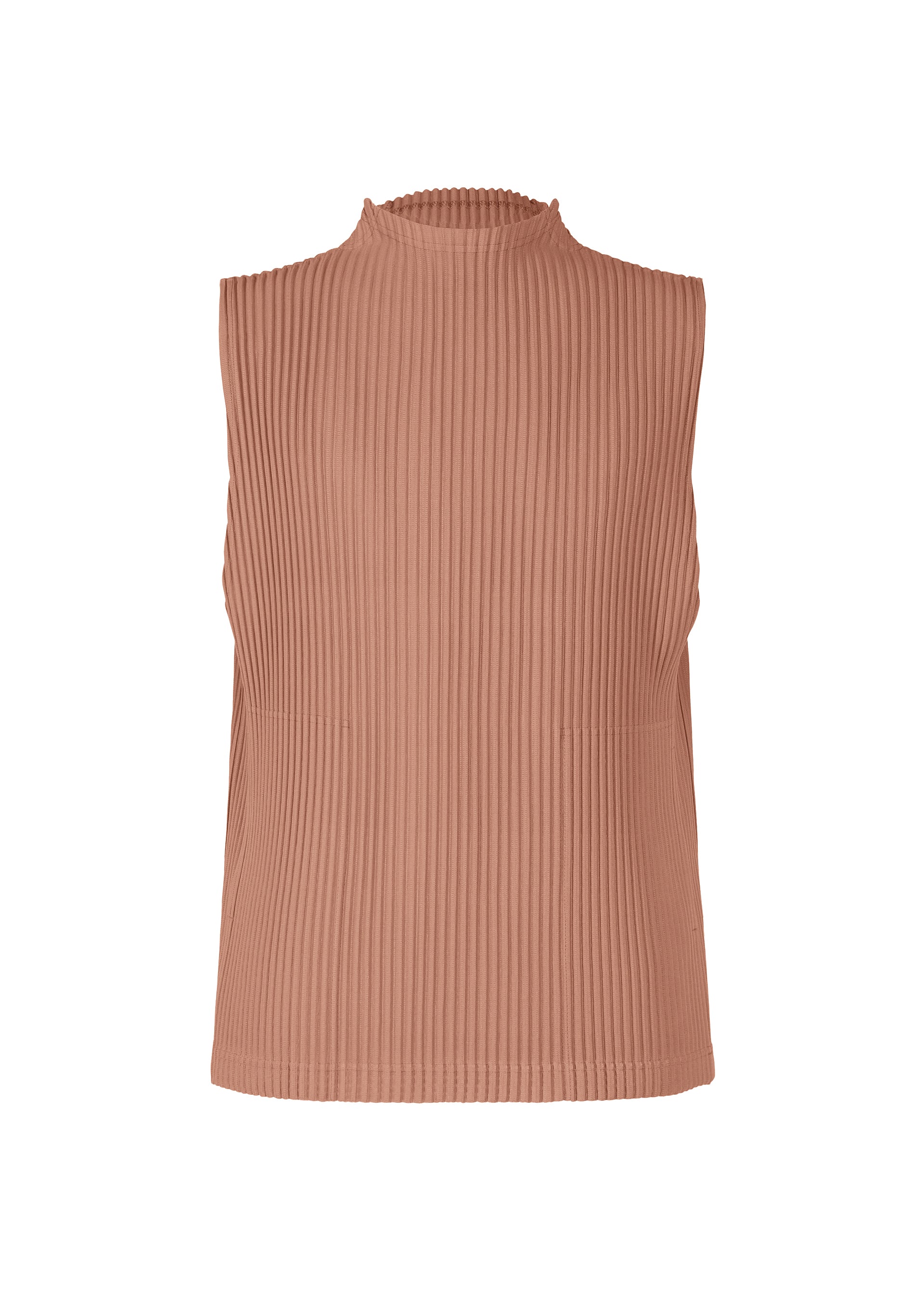 A product shot of the HOMME PLISSÉ ISSEY MIYAKE MONTHLY COLORS JULY top in vanadinite red.