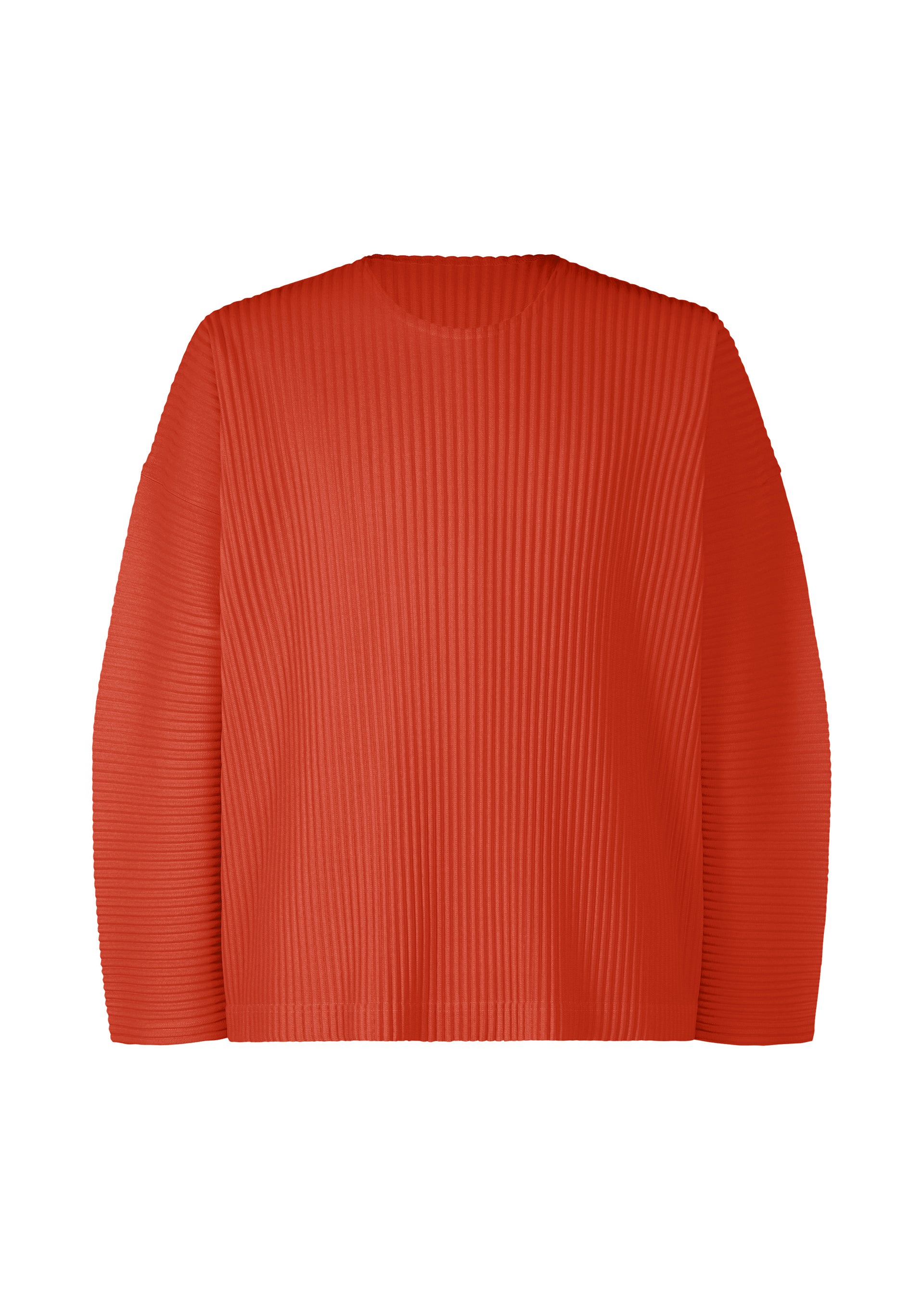 A product shot of the HOMME PLISSÉ ISSEY MIYAKE MONTHLY COLORS SEPTEMBER top in jasper red (25).