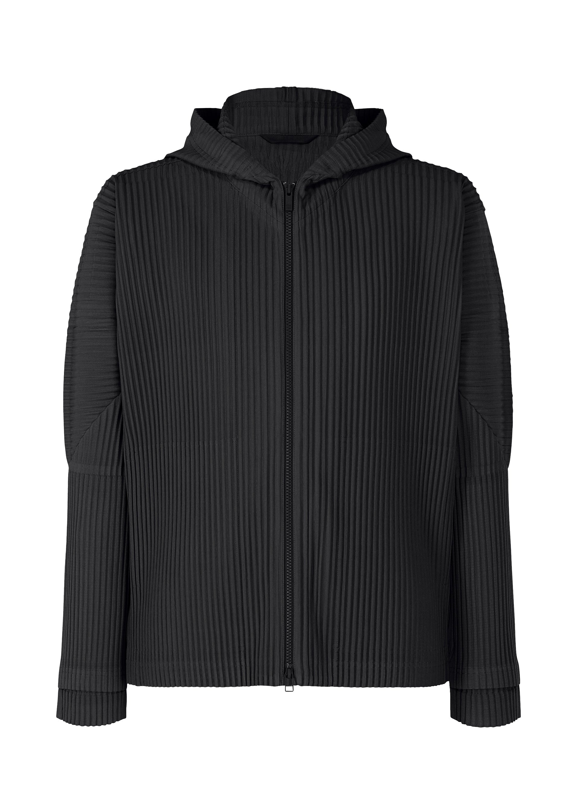 A product shot of the HOMME PLISSÉ ISSEY MIYAKE MONTHLY COLORS JULY shirt in black.