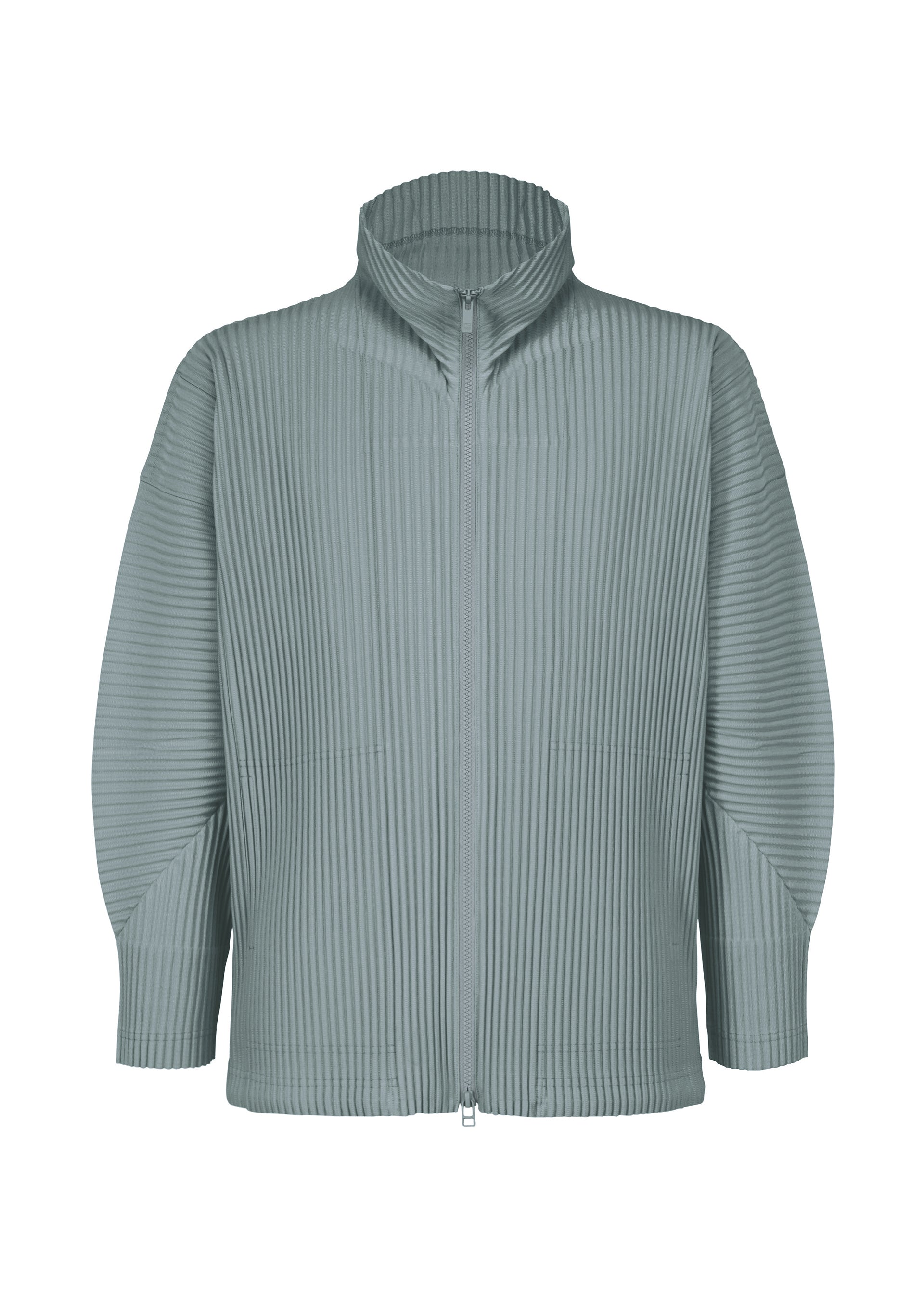 A product shot of the HOMME PLISSÉ ISSEY MIYAKE MONTHLY COLORS AUGUST shirt in slate blue (71).