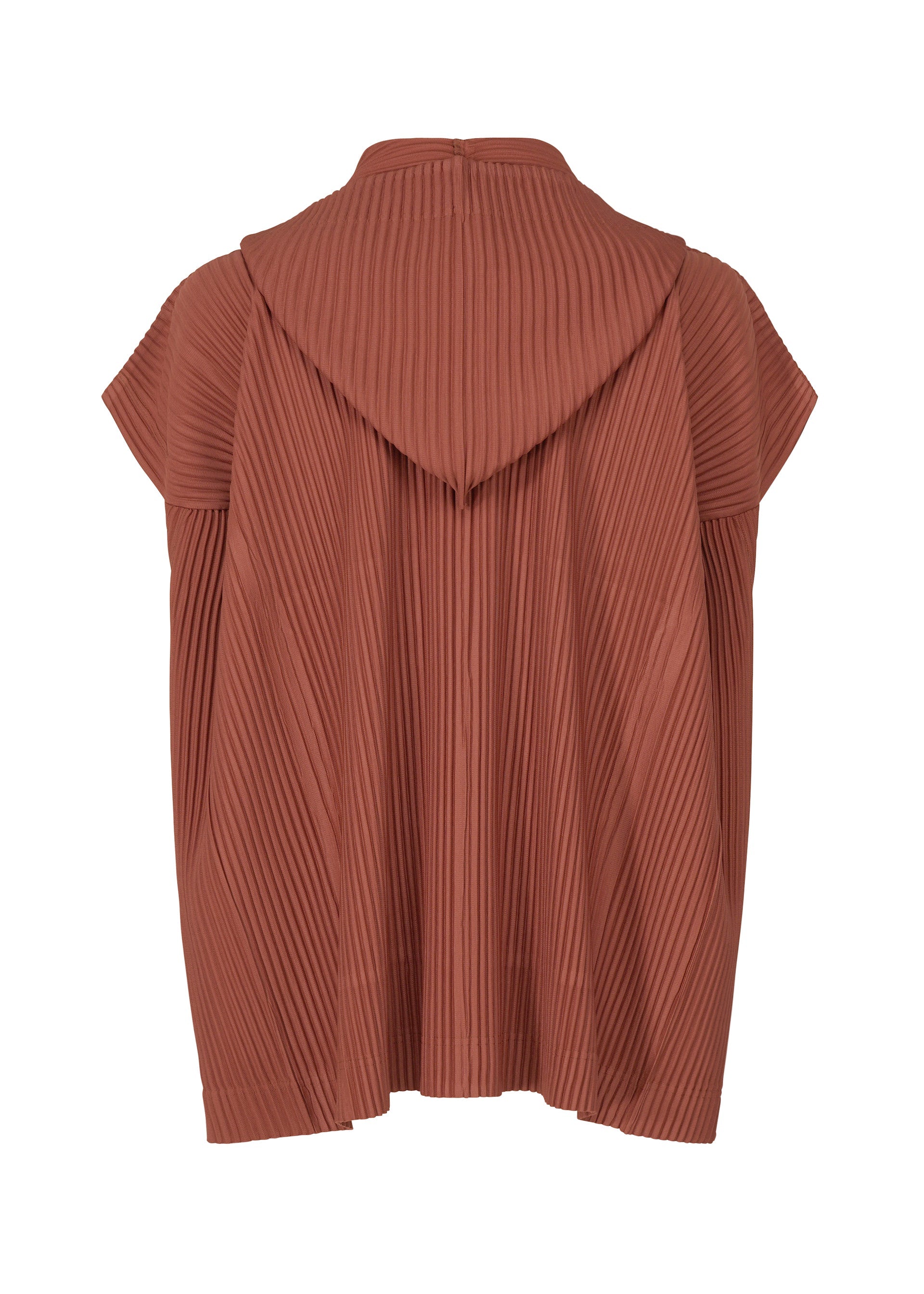 A detail shot of the HOMME PLISSÉ ISSEY MIYAKE MONTHLY COLORS AUGUST shirt.