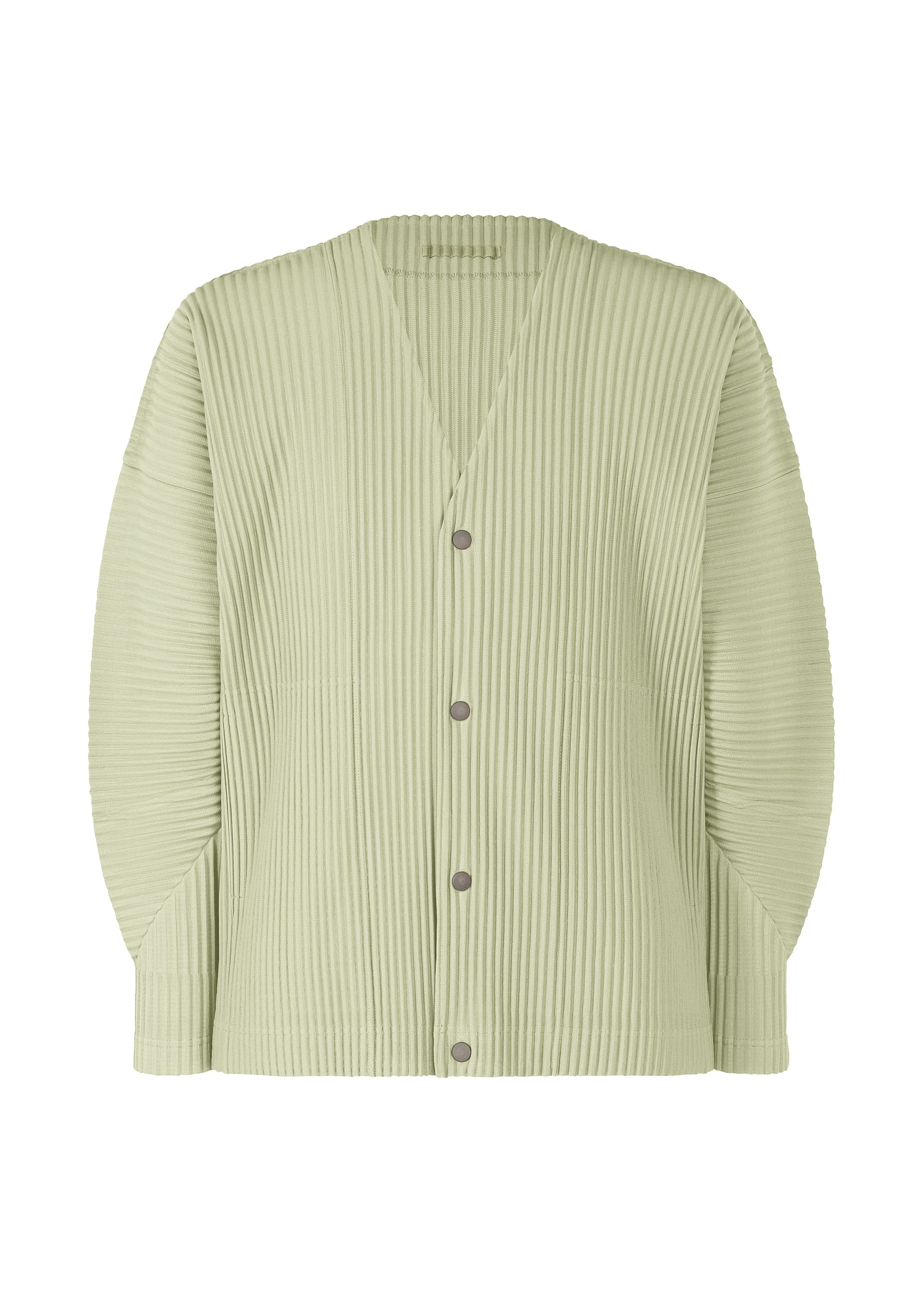 A product shot of the HOMME PLISSÉ ISSEY MIYAKE MONTHLY COLORS OCTOBER shirt in wavellite green (61).