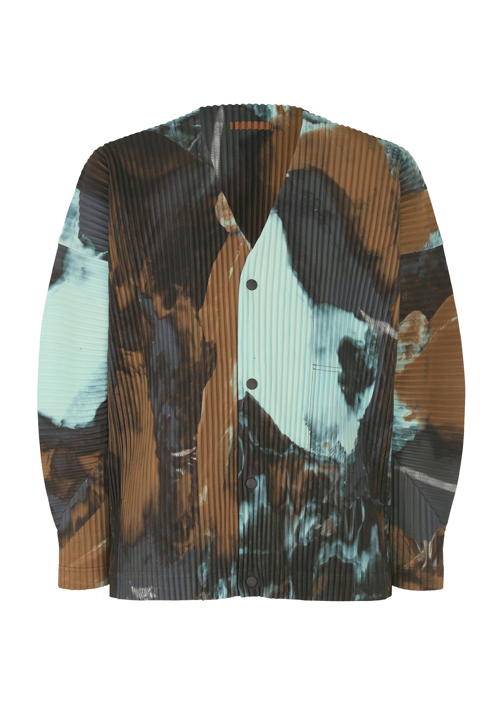A product shot of the HOMME PLISSÉ ISSEY MIYAKE AGATE shirt in brown.