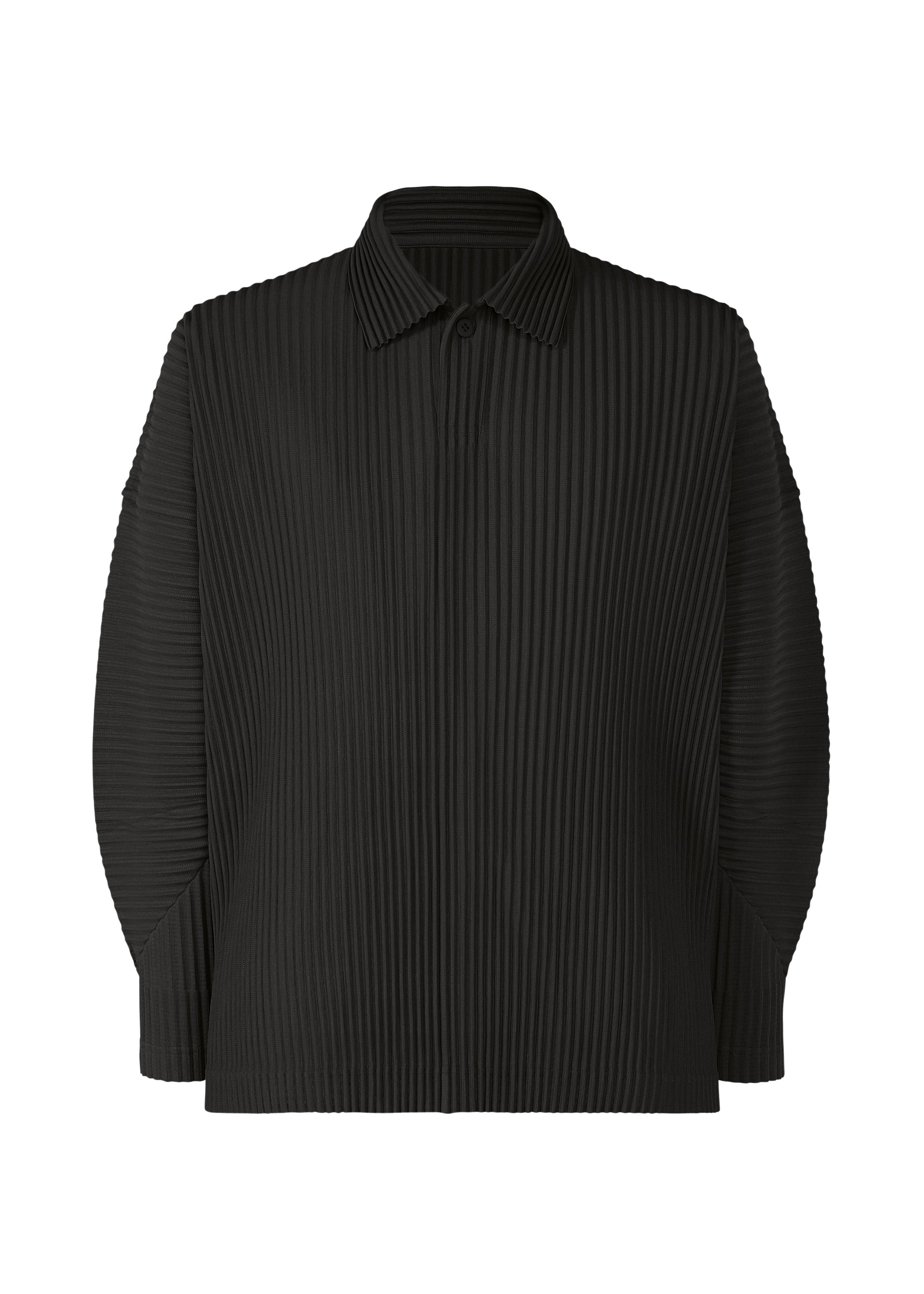 A product shot of the HOMME PLISSÉ ISSEY MIYAKE MONTHLY COLORS AUGUST shirt in black (15).
