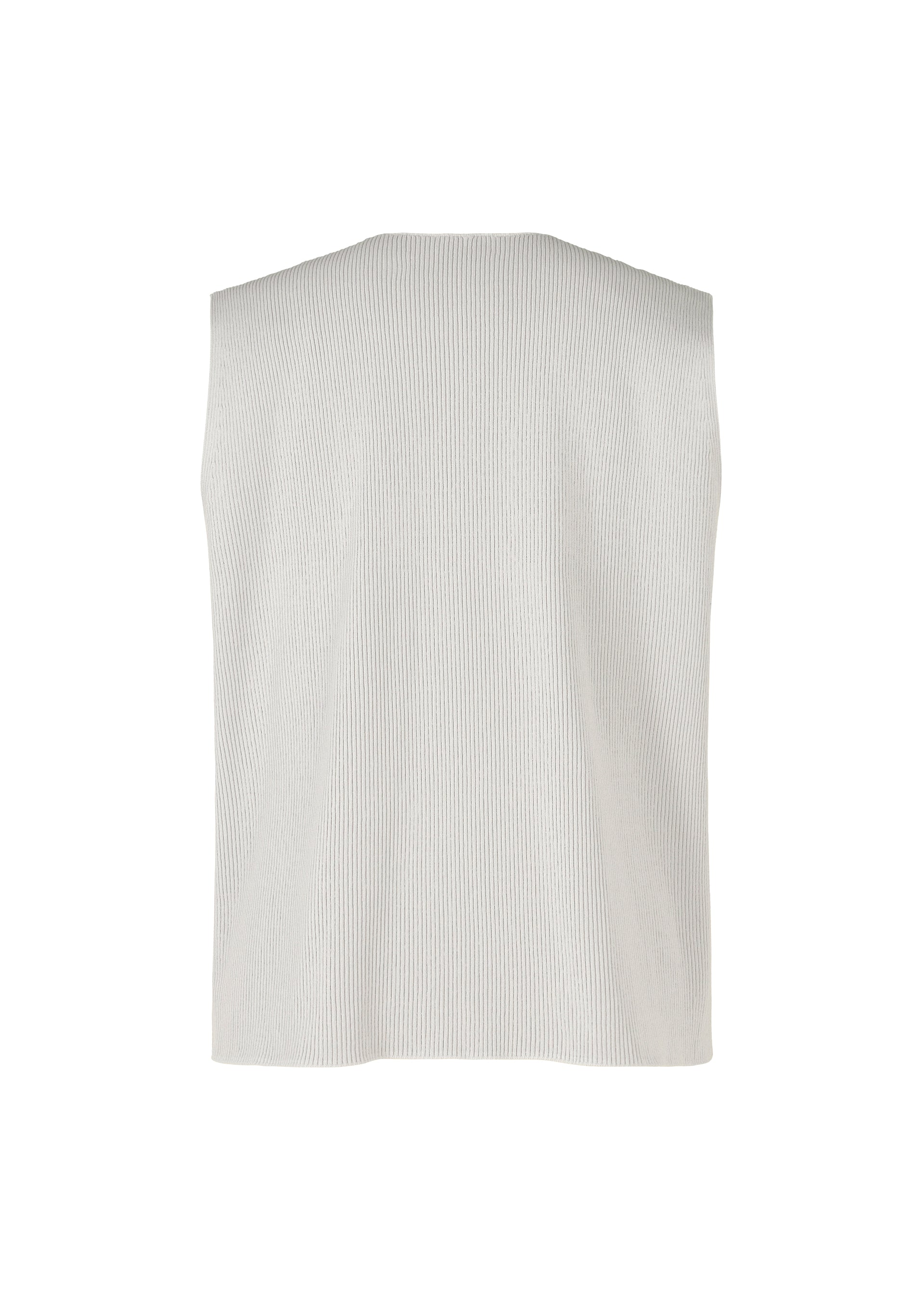 A detail shot of the HOMME PLISSÉ ISSEY MIYAKE BASIC KNIT vest.