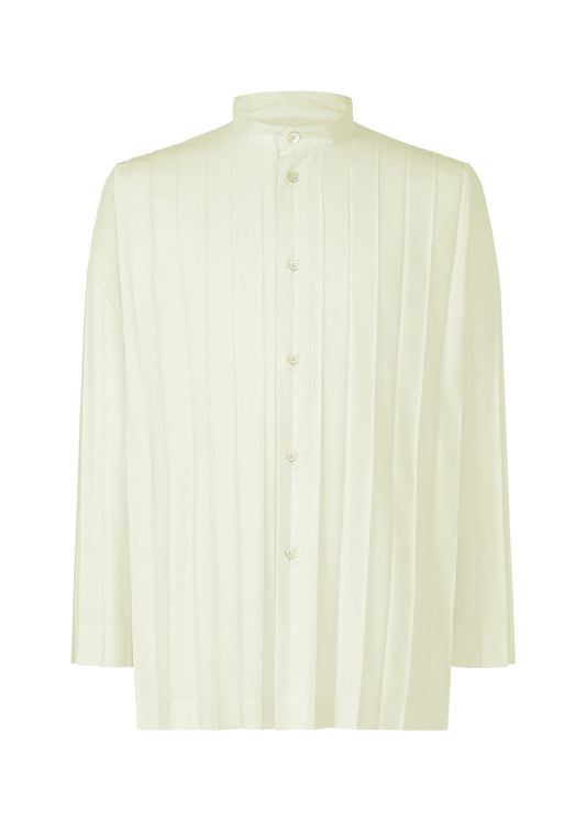 A product shot of the HOMME PLISSÉ ISSEY MIYAKE EDGE SHIRT shirt in white.