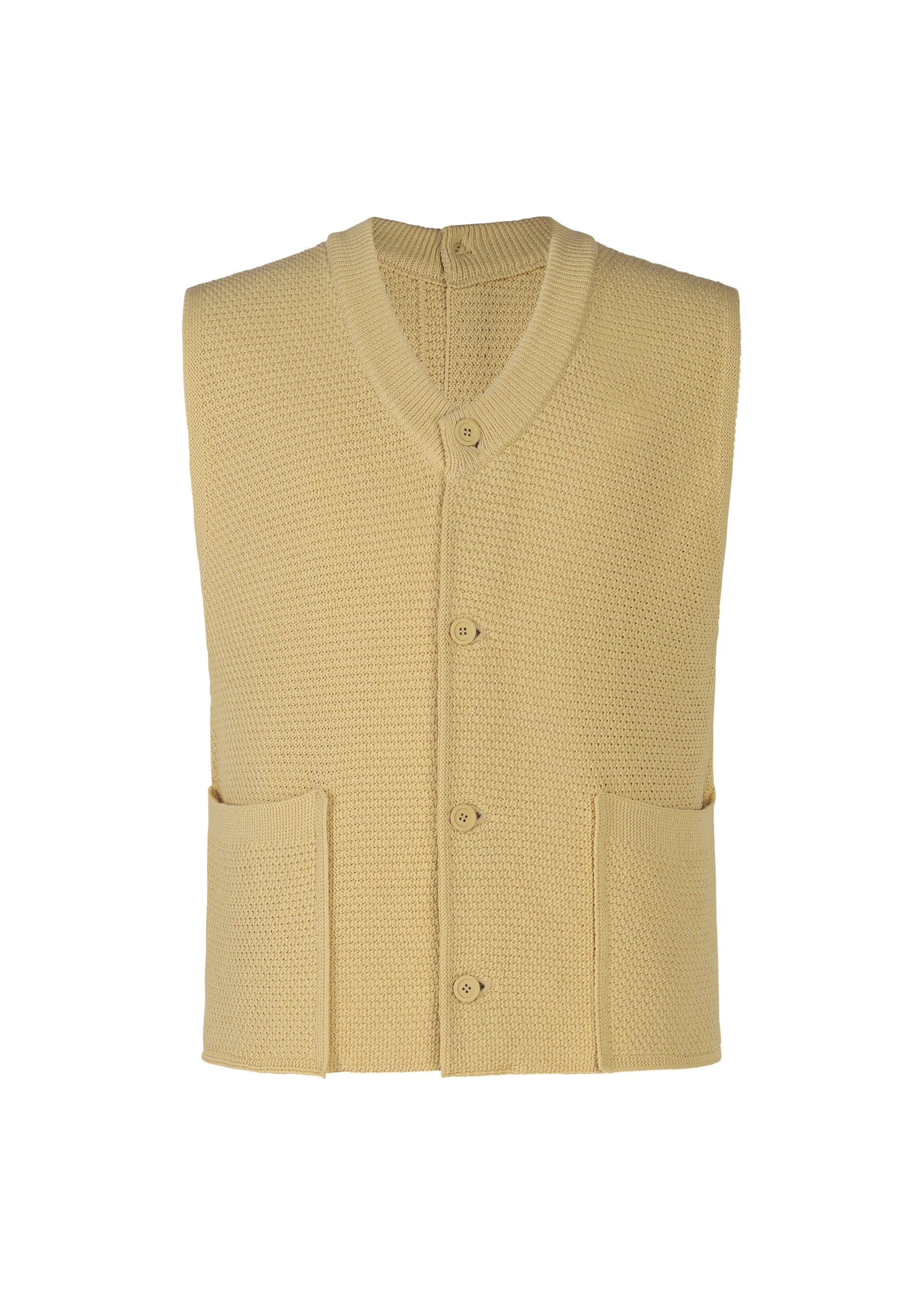 トップス me ISSEY MIYAKE knit vest RUSTIC KNIT Vest Yellow Beige – The official ISSEY MIYAKE ONLINE