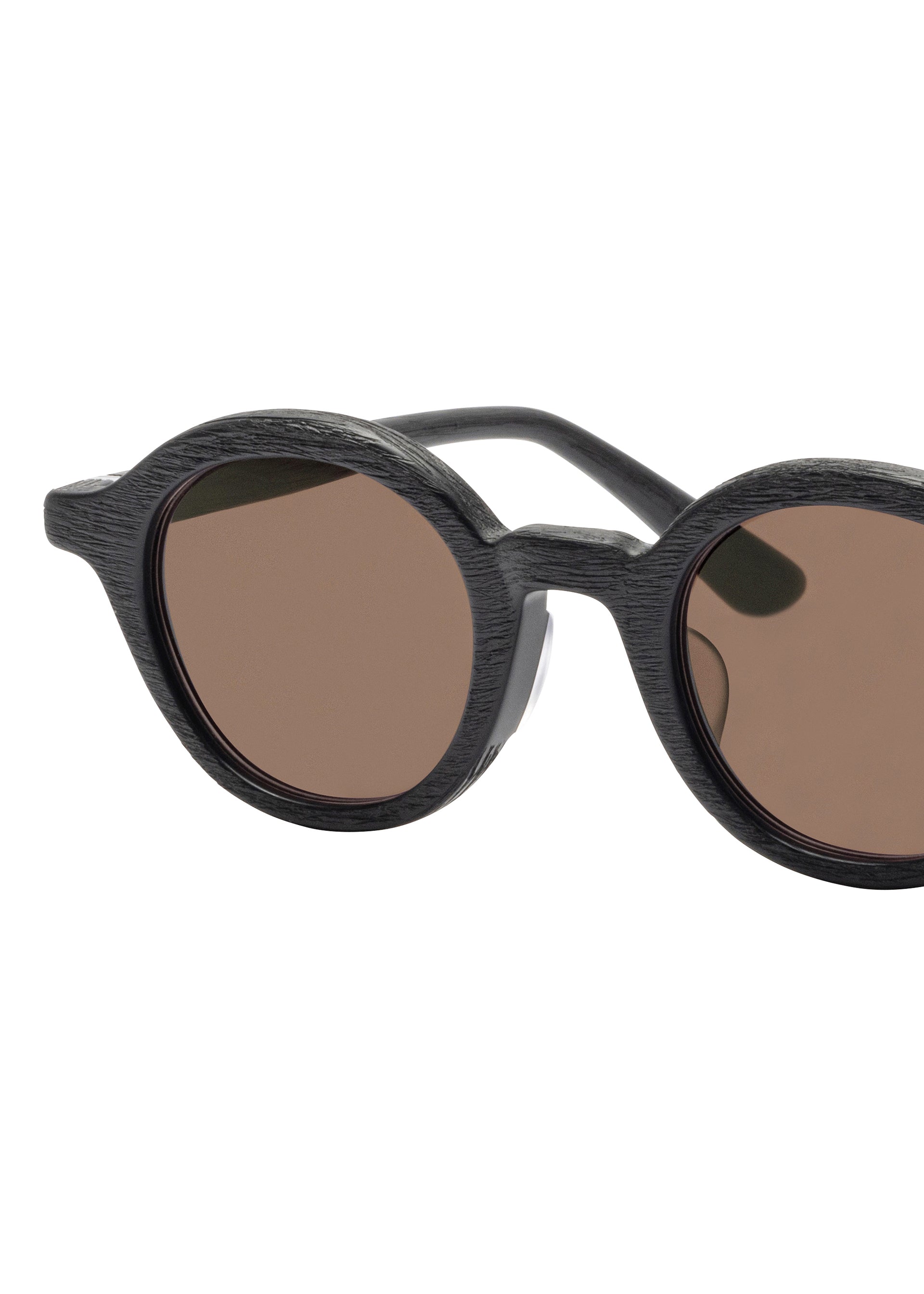 WOOD-ROUND Glasses Dark Brown