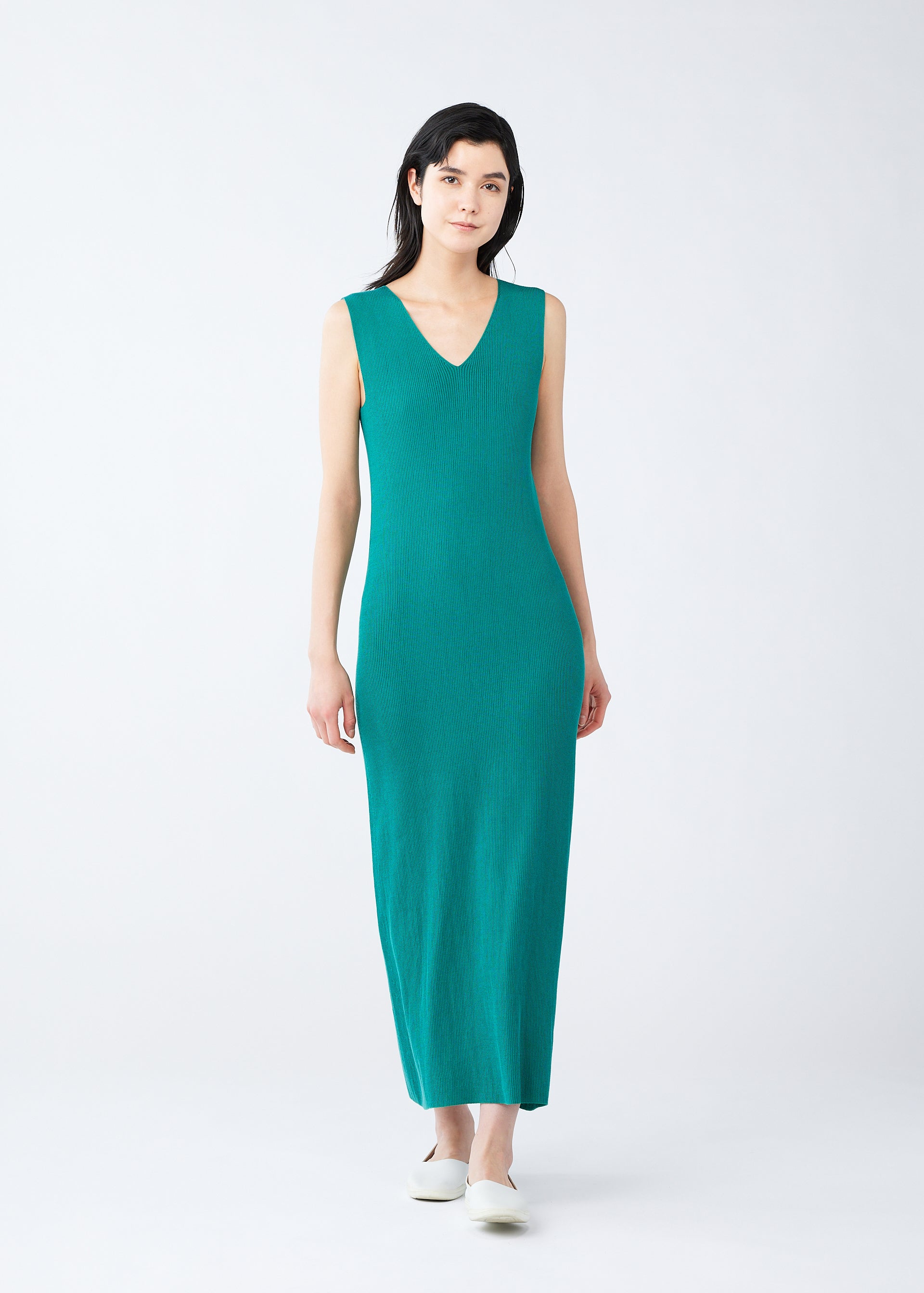 FLAT RIB KNIT Dress Black