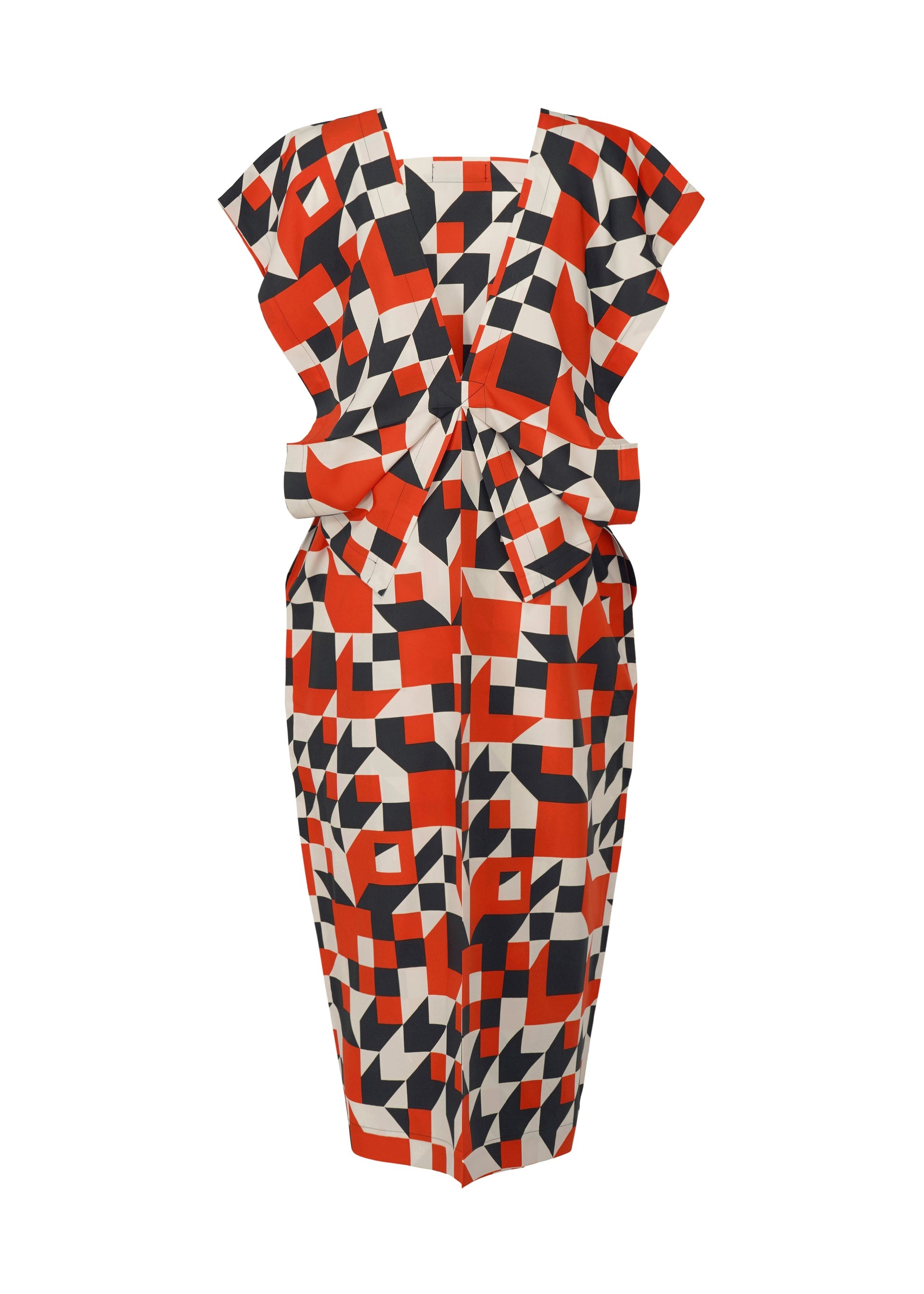 A detail shot of the 132 5. ISSEY MIYAKE BOX COMPOSITION dress.